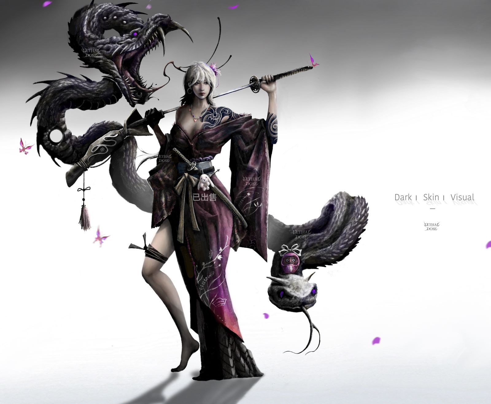 暗黑角色设定｜八岐之女插画图片壁纸