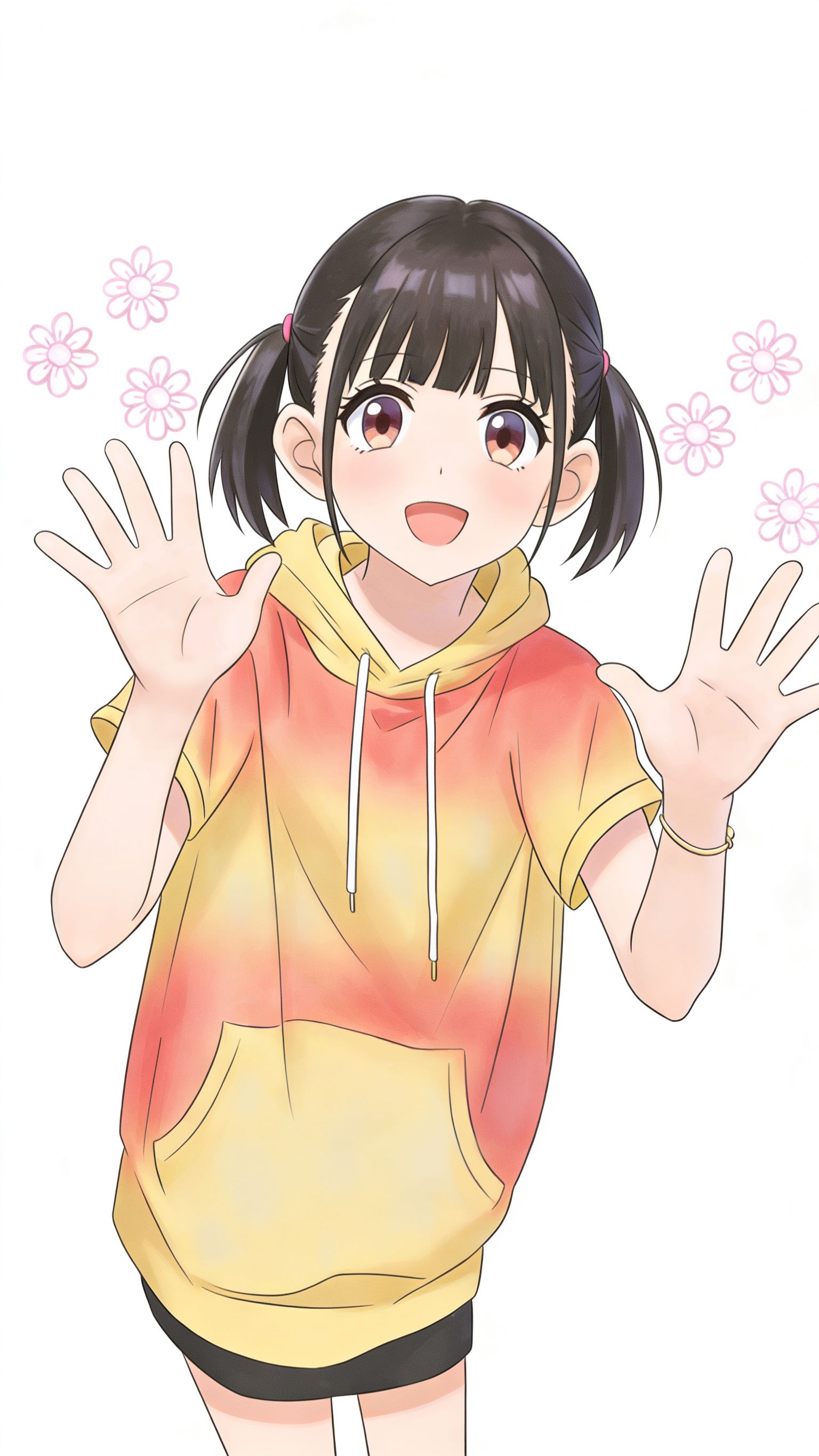 双马尾插画图片壁纸