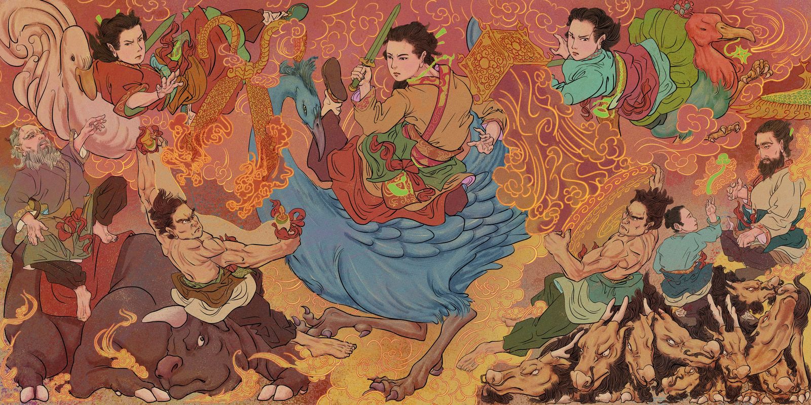 封神演义-三姑计摆黄河阵插画图片壁纸