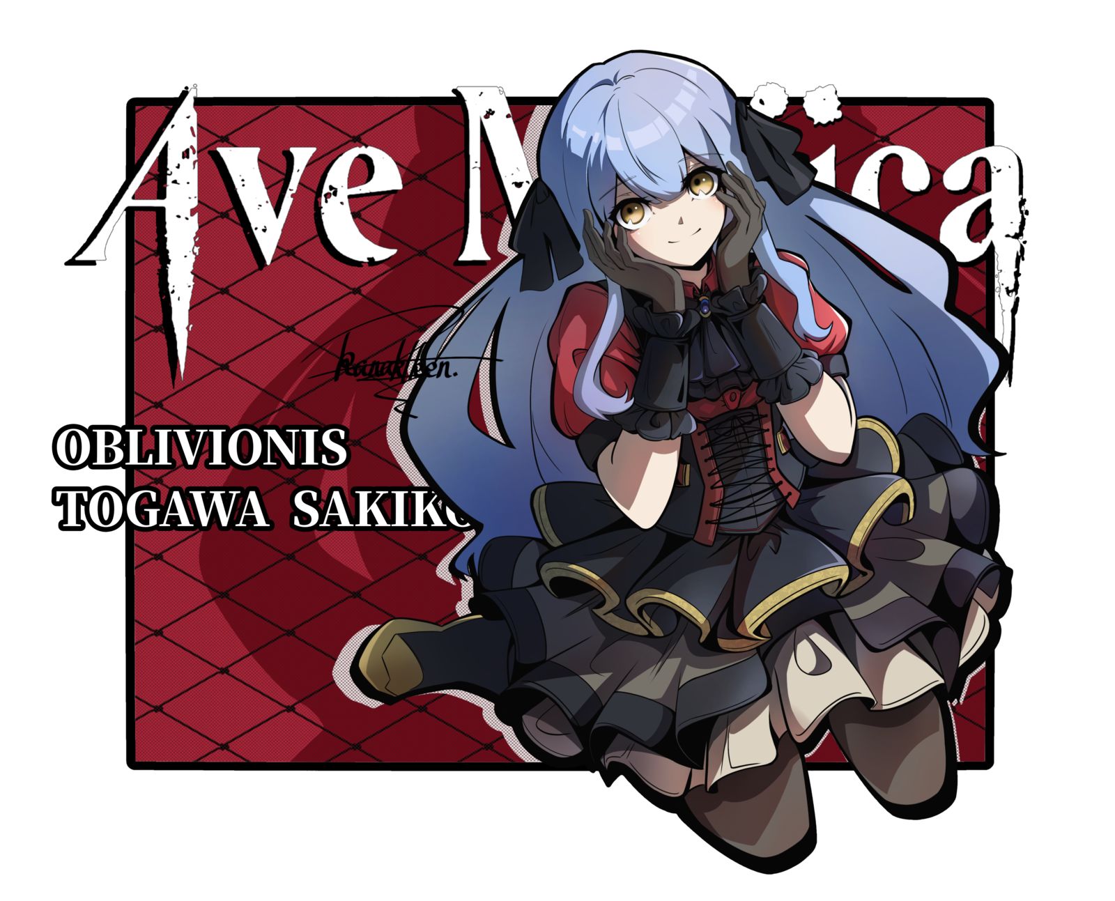 ob一串字母女士插画图片壁纸