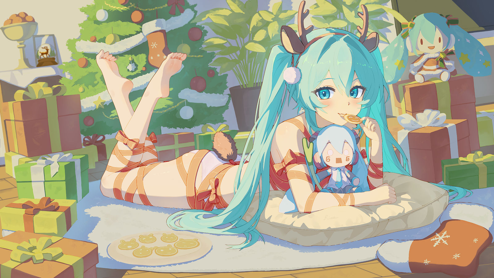 圣诞miku插画图片壁纸