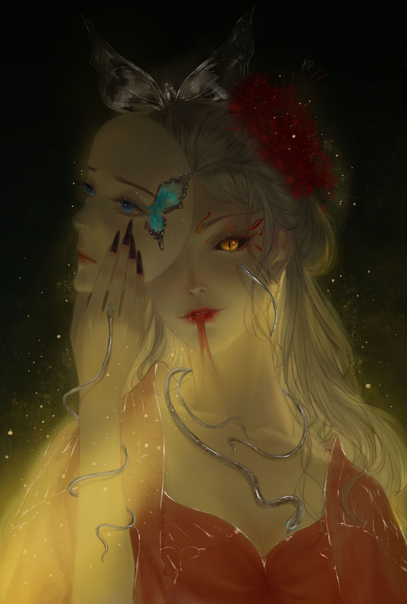 面具下的我插画图片壁纸