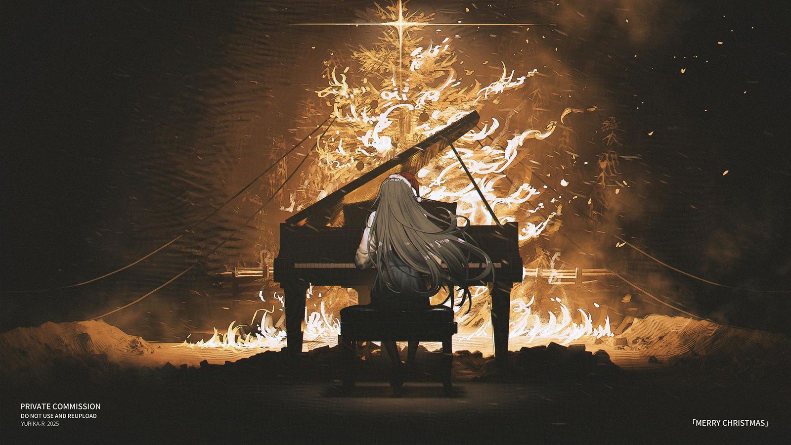 Merry Christmas插画图片壁纸