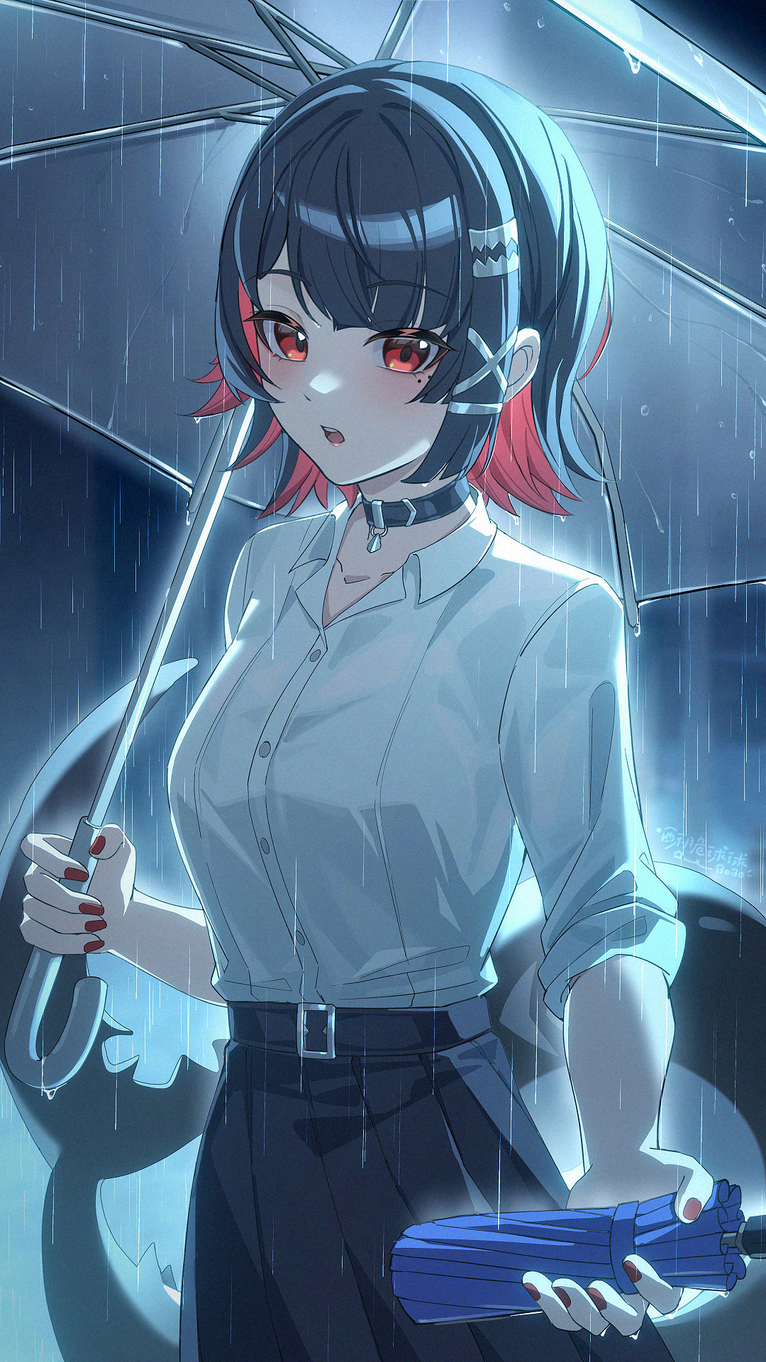 day65 放学路上给你递伞的艾莲同学插画图片壁纸