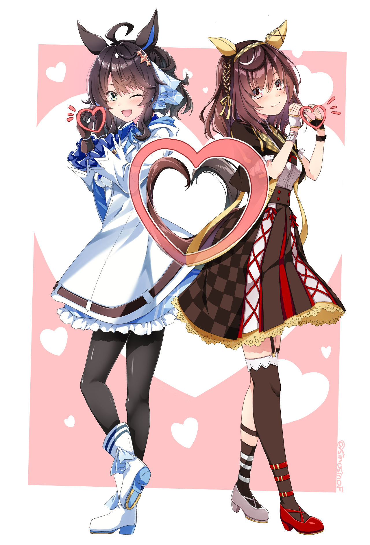 しっぽハート插画图片壁纸