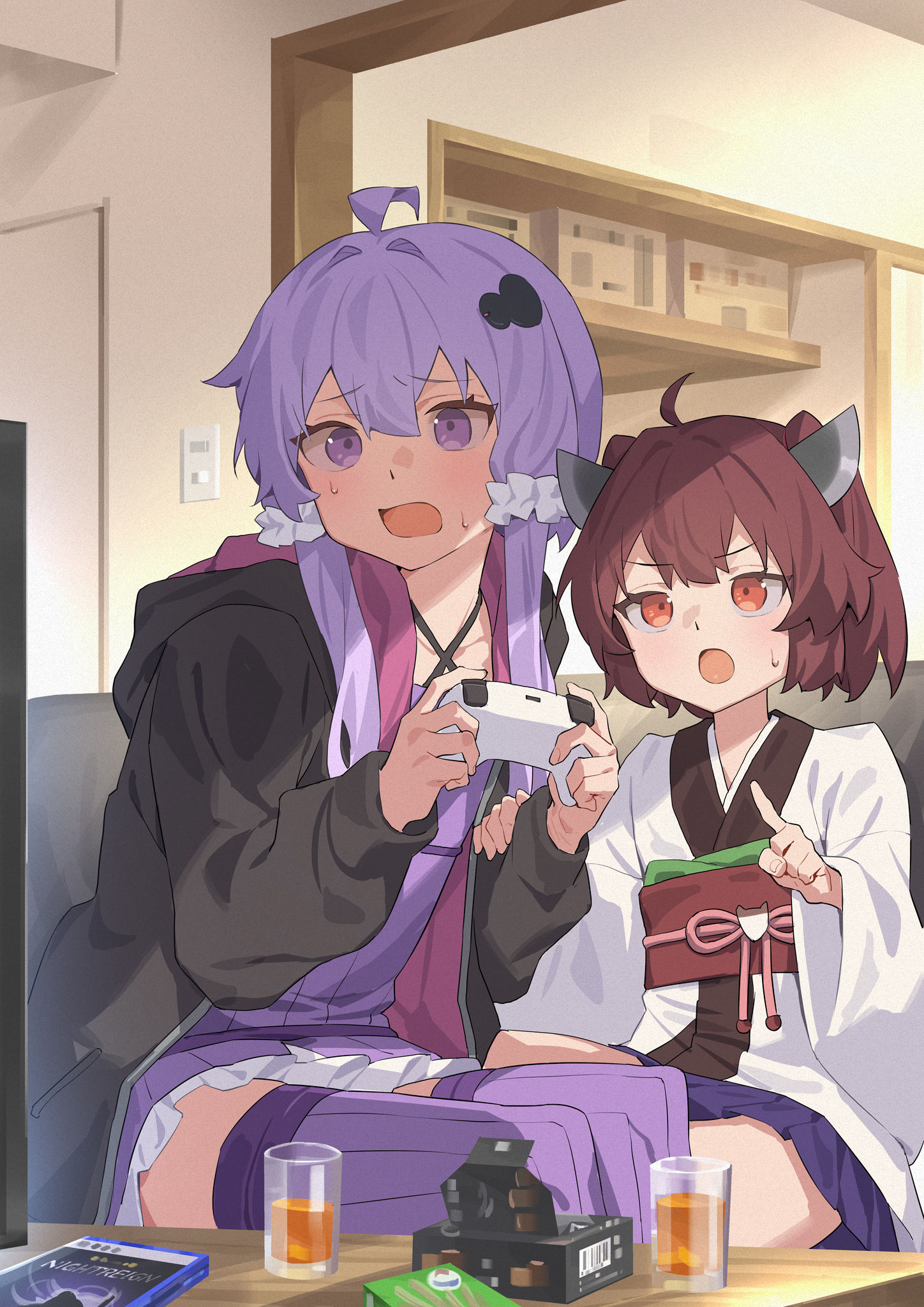 ゲームするゆかりさんときりたん插画图片壁纸