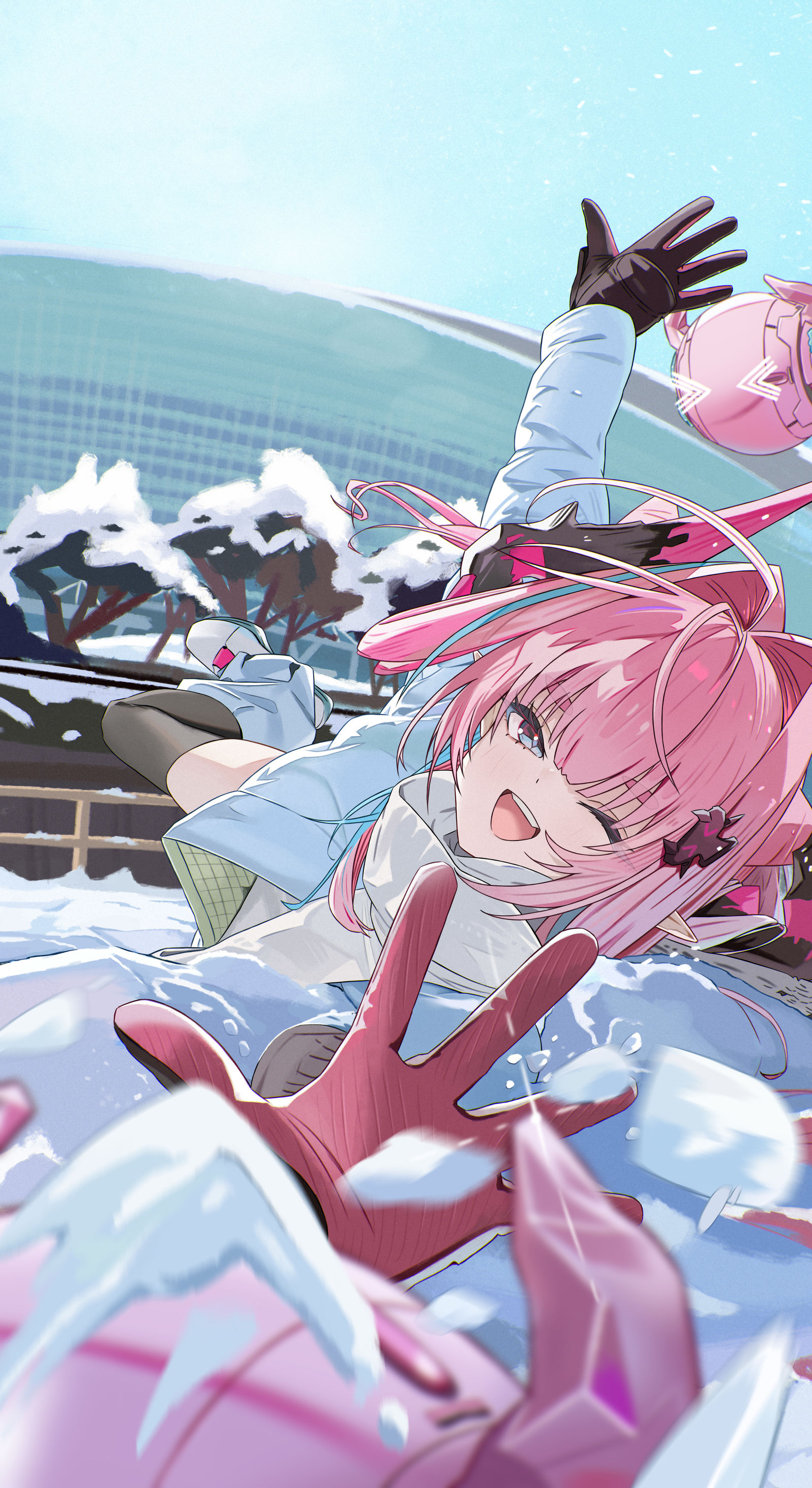 玩雪时间插画图片壁纸