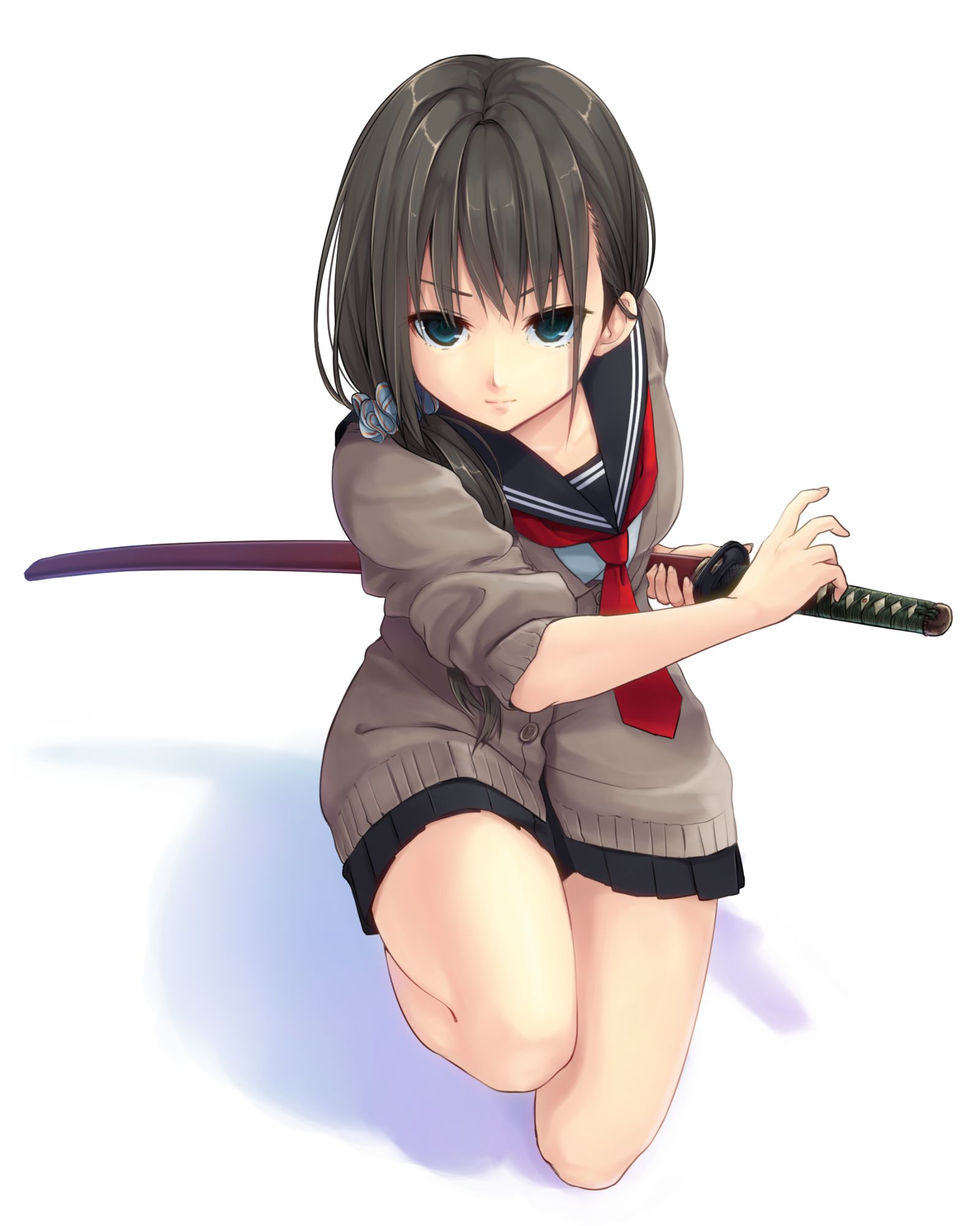 帯刀女子高生02插画图片壁纸