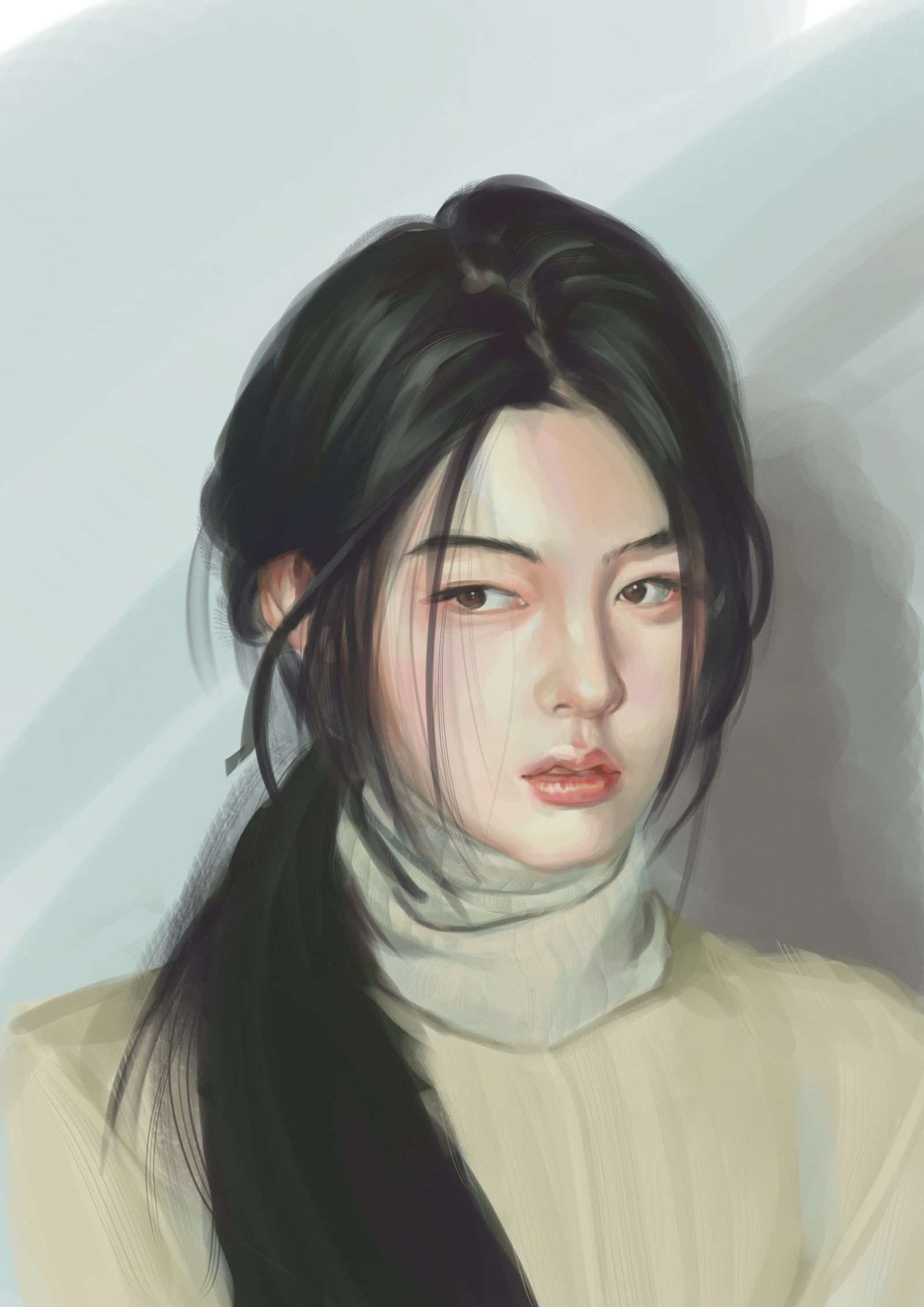 厚涂写生-2-看真人图片写生临摹