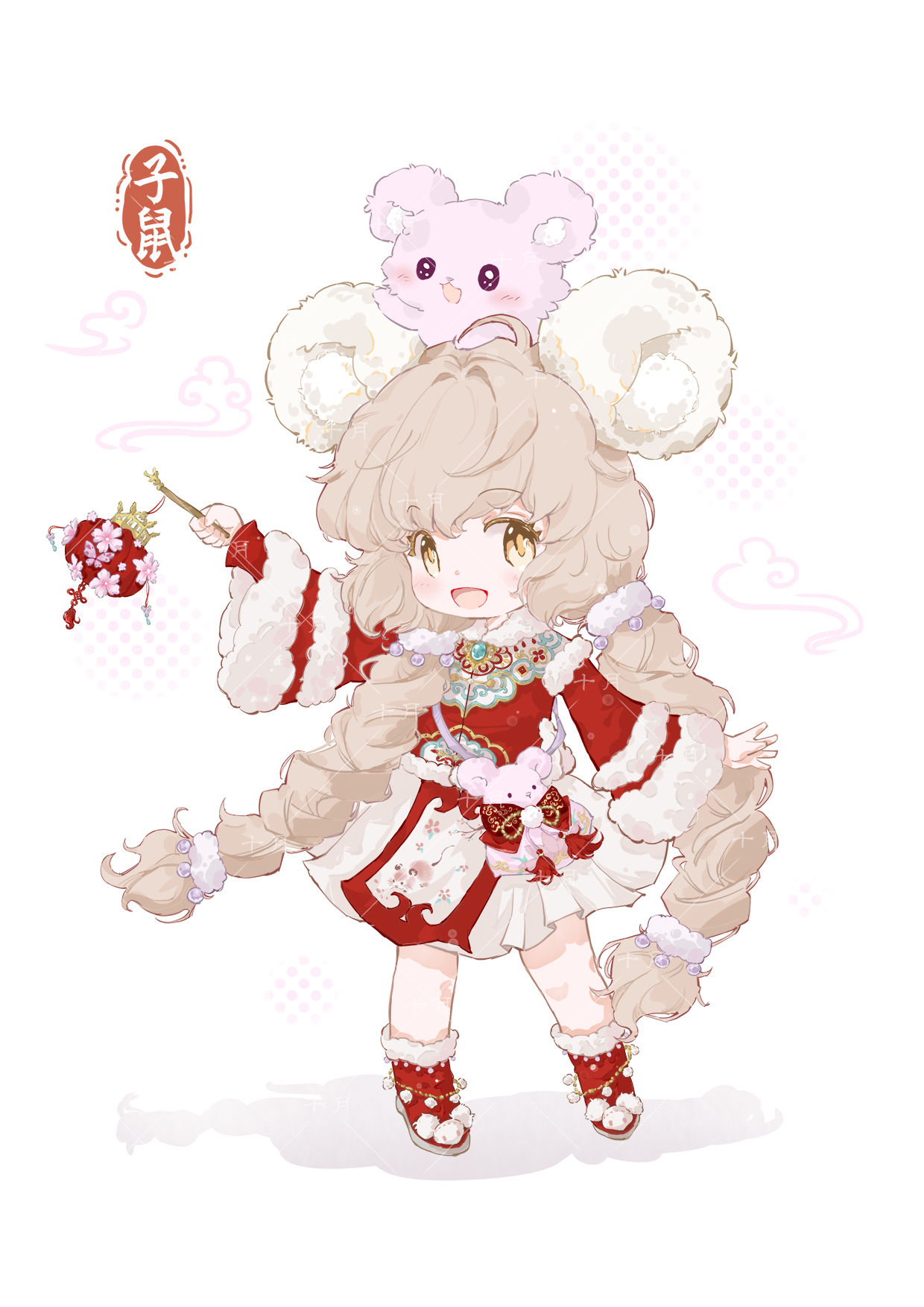 十二生肖--子鼠插画图片壁纸