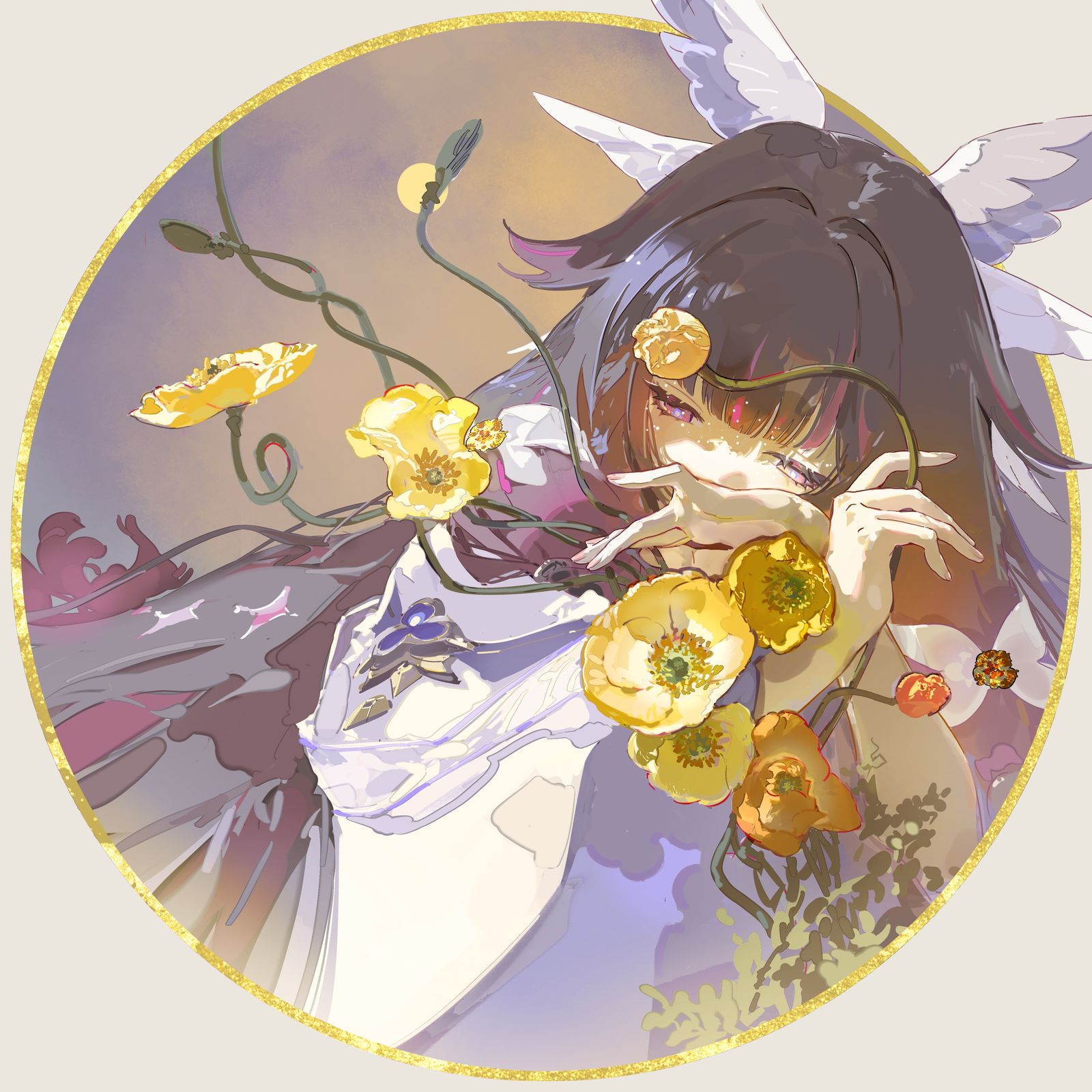 虞美人插画图片壁纸