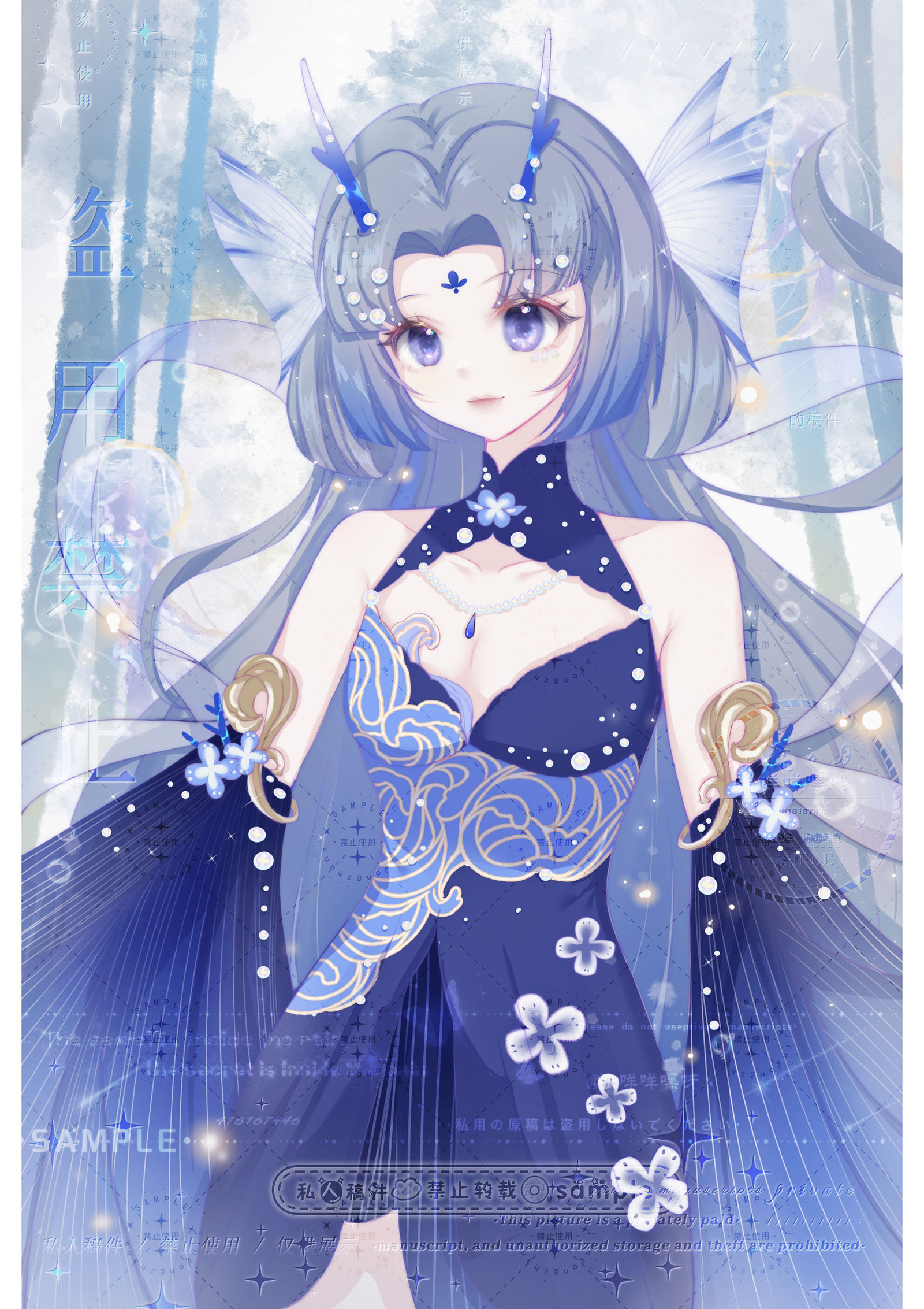 竹林深处插画图片壁纸