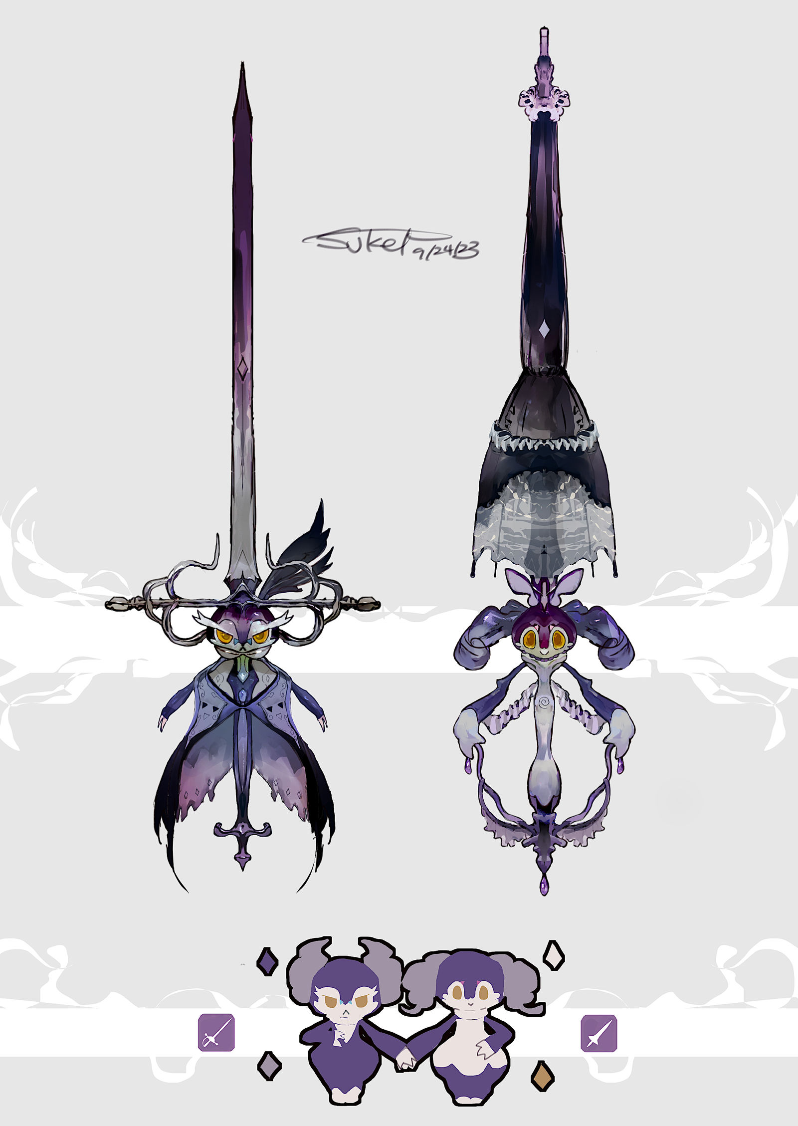 イエッサン♂♀モチーフの武器(ポケモン)插画图片壁纸