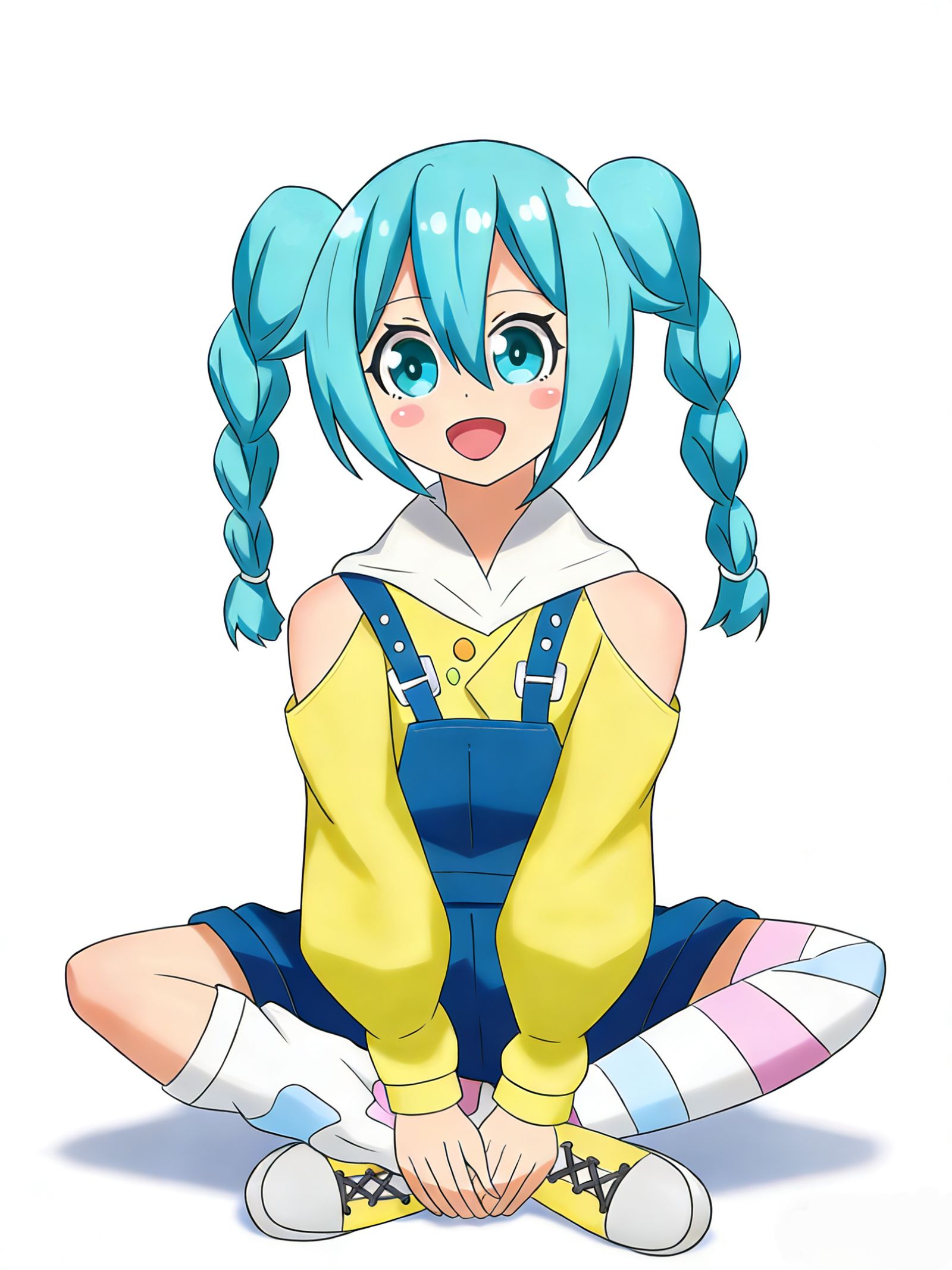 麻花辫miku插画图片壁纸