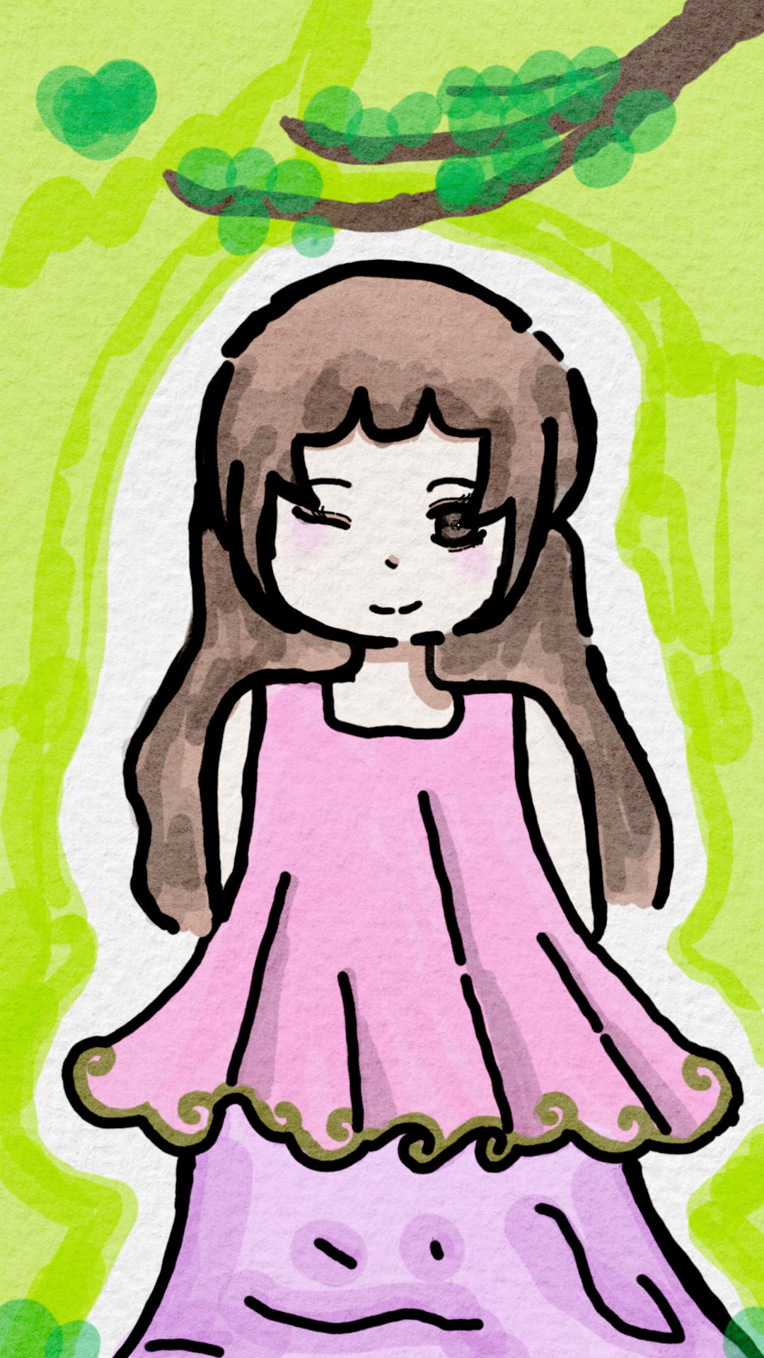 温柔风生命力简易QQ人女￥70（约稿请私聊）插画图片壁纸