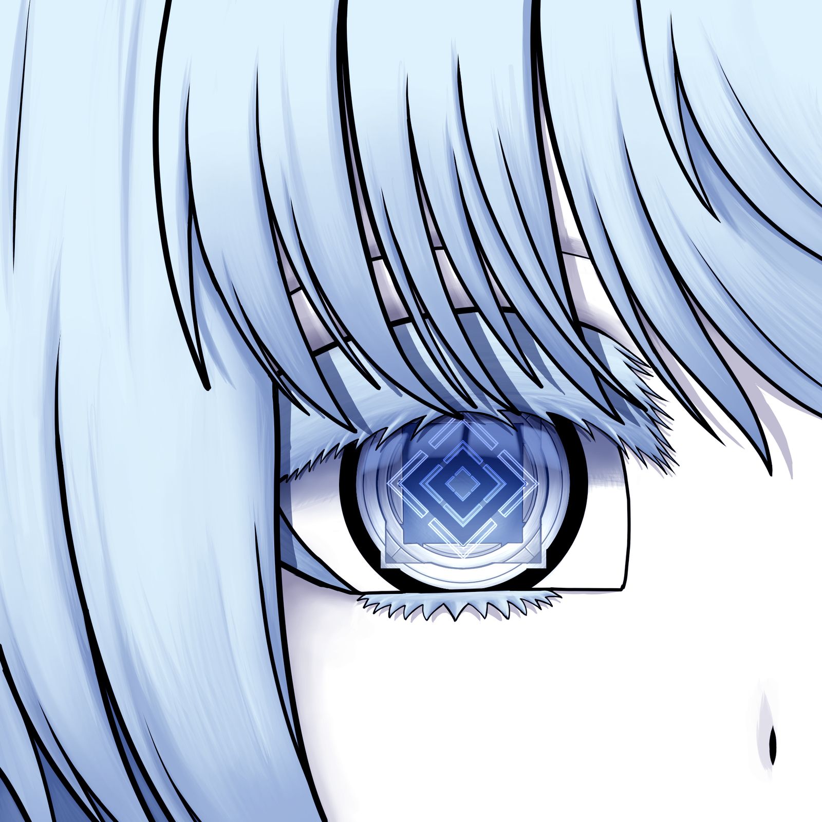 虚拟网络防护级别 -蓝-机体的机械眼插画图片壁纸