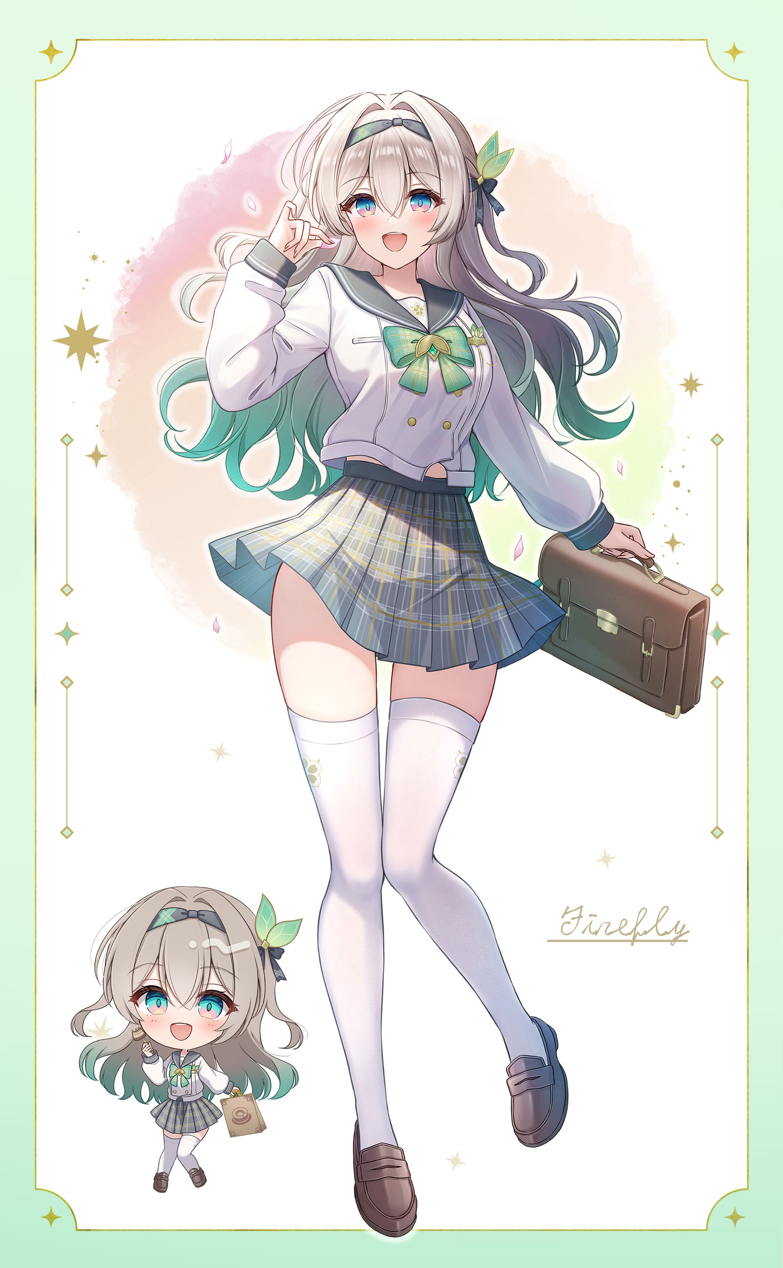 制服ホタル插画图片壁纸