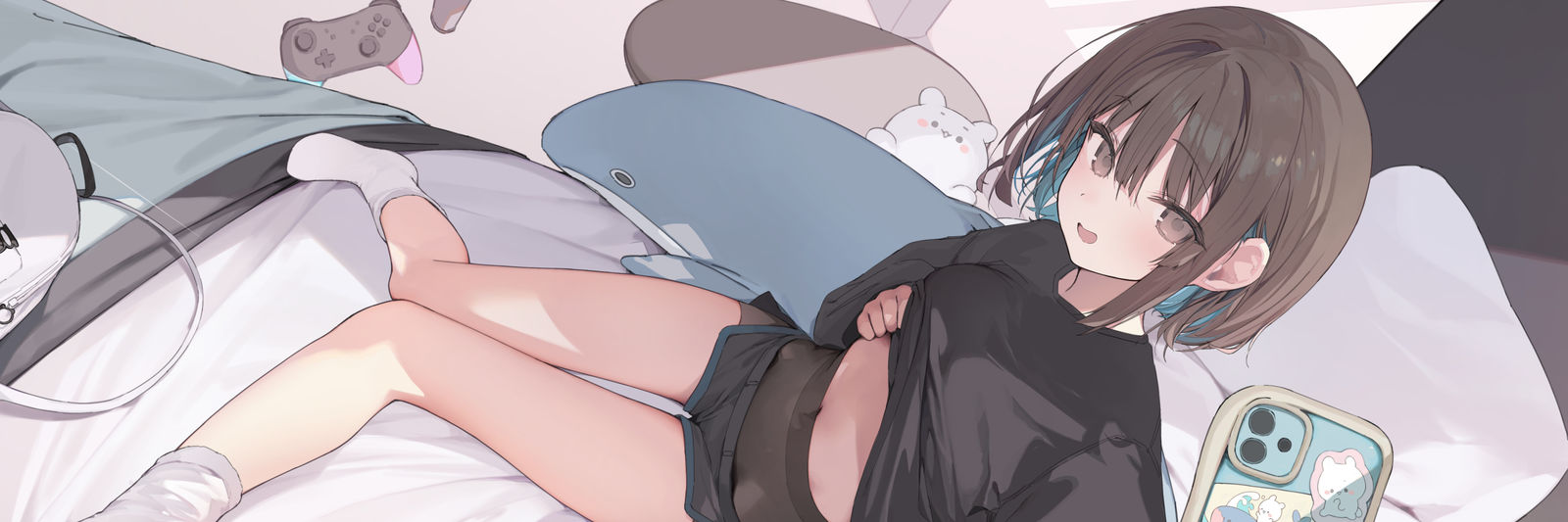 【超縦長】自撮りおもちちゃん插画图片壁纸