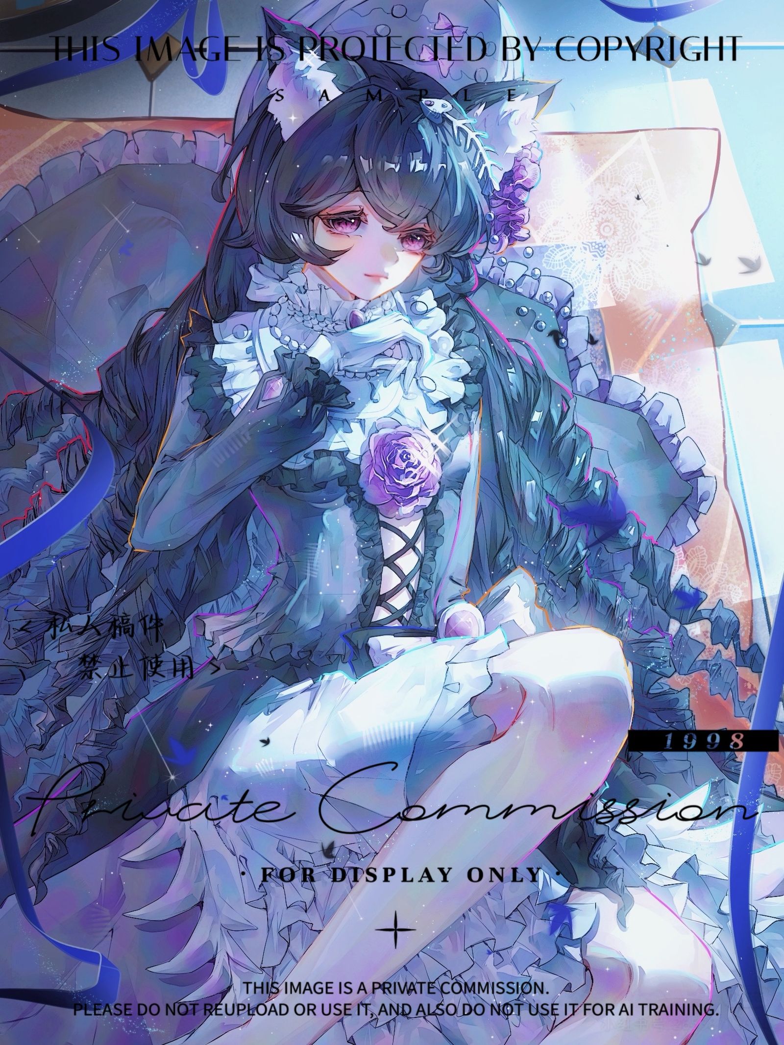 暗黑系🖤🤍💜～插画图片壁纸