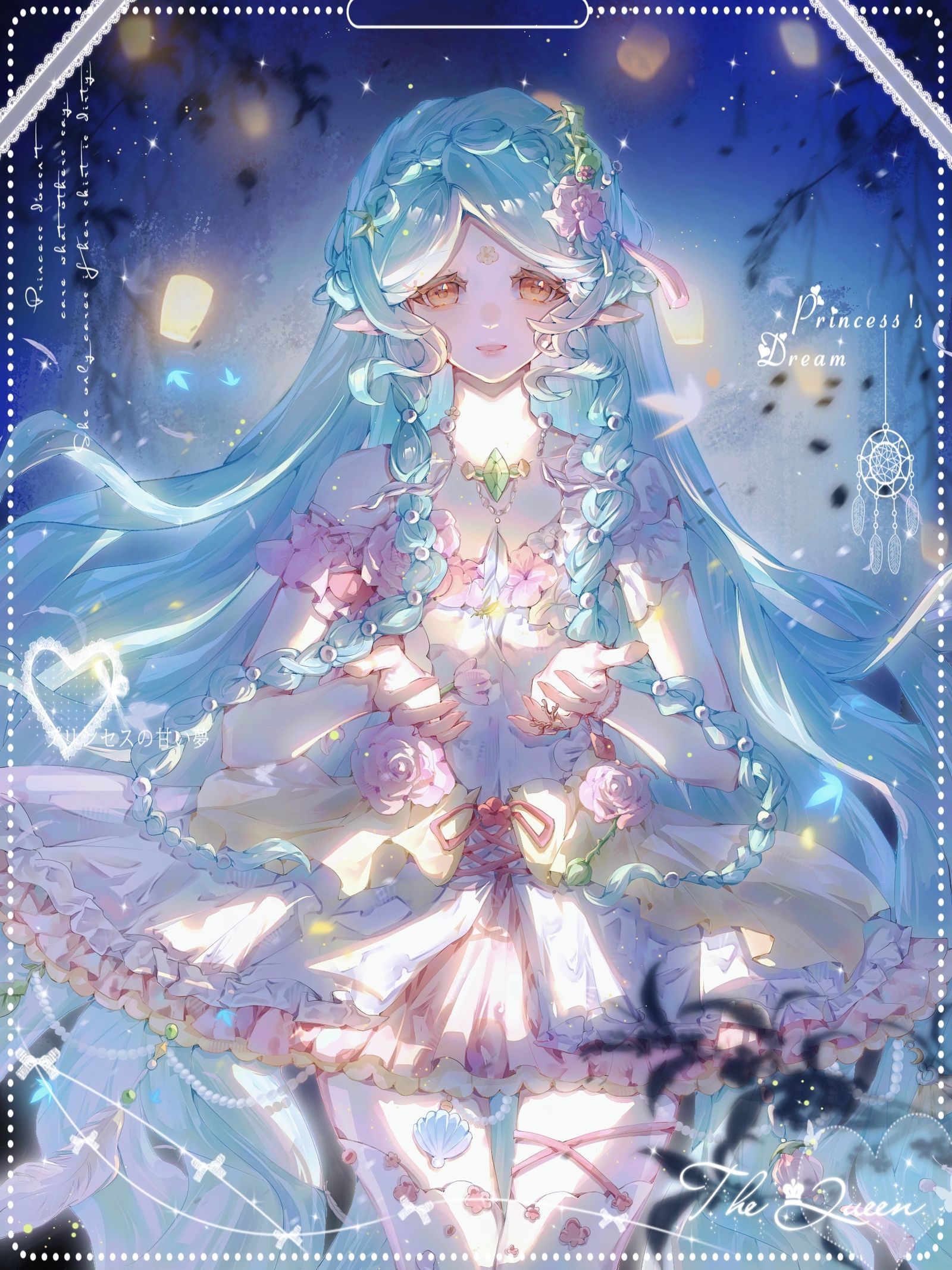 萤火夜光插画图片壁纸