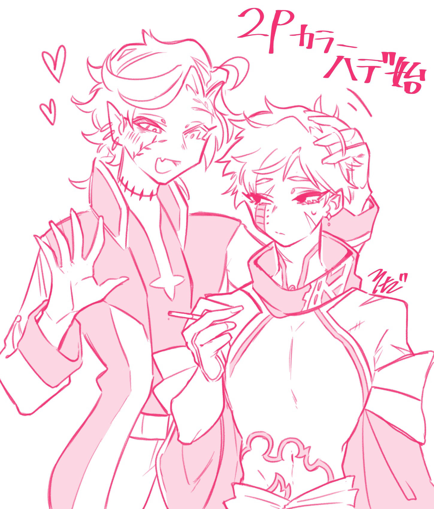 2Pカラーハデ始まとめ插画图片壁纸