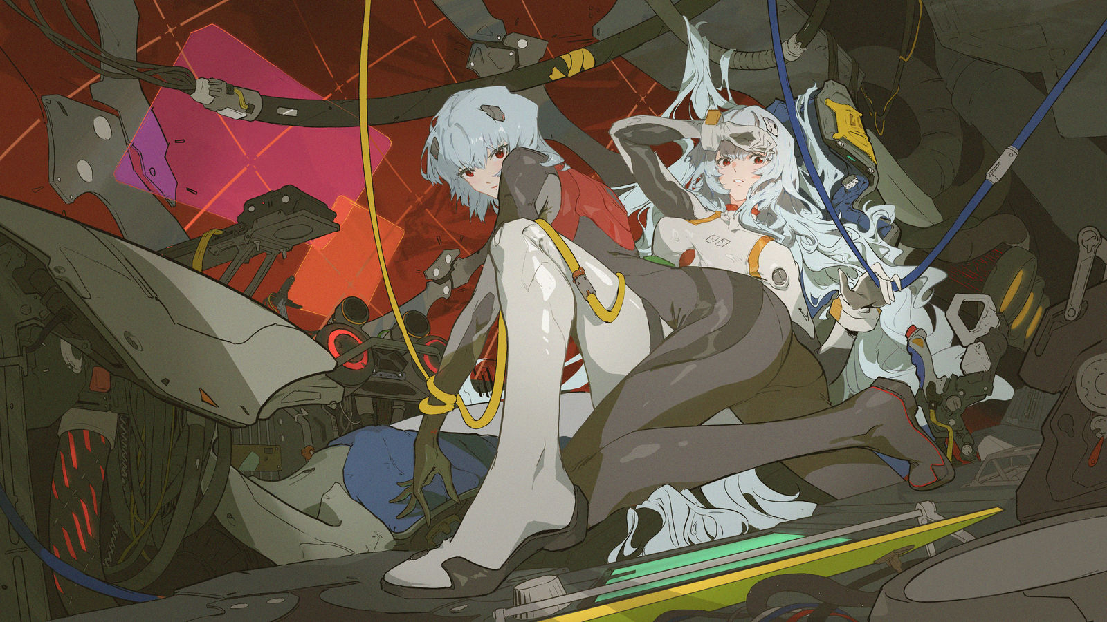 黑白丽插画图片壁纸