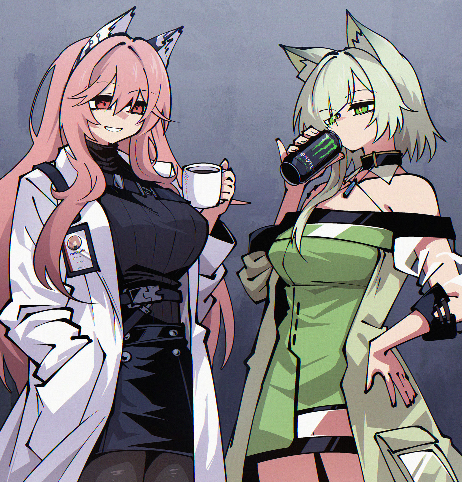 Kal'tsit and Persiacia [comms]插画图片壁纸