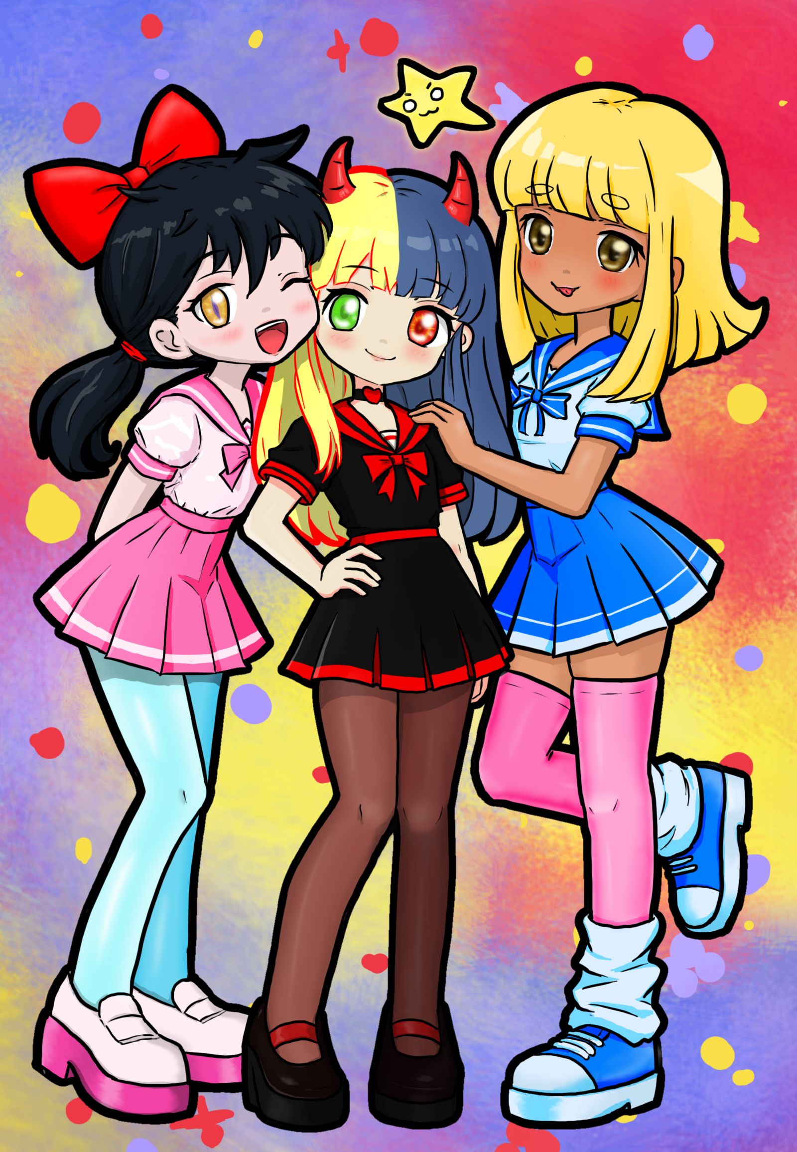 翎枫、追、橘子__水手服头像同人高清图