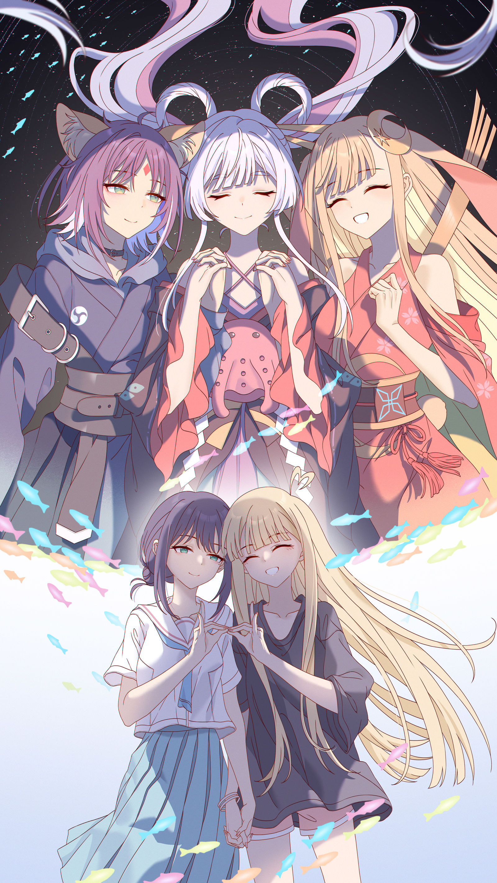 像做了一场很好很好的梦~插画图片壁纸