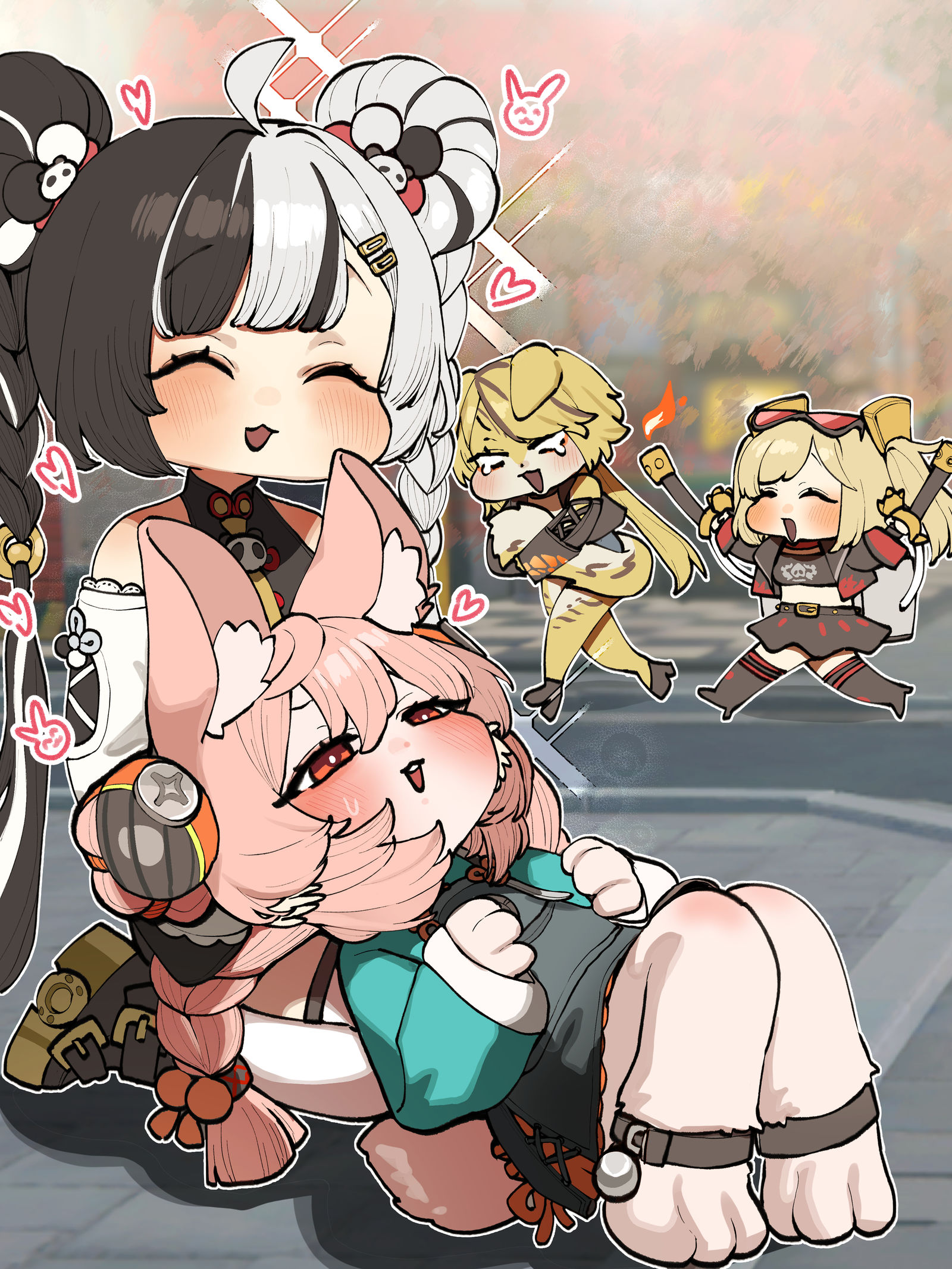 자오 볼따구 만지기插画图片壁纸