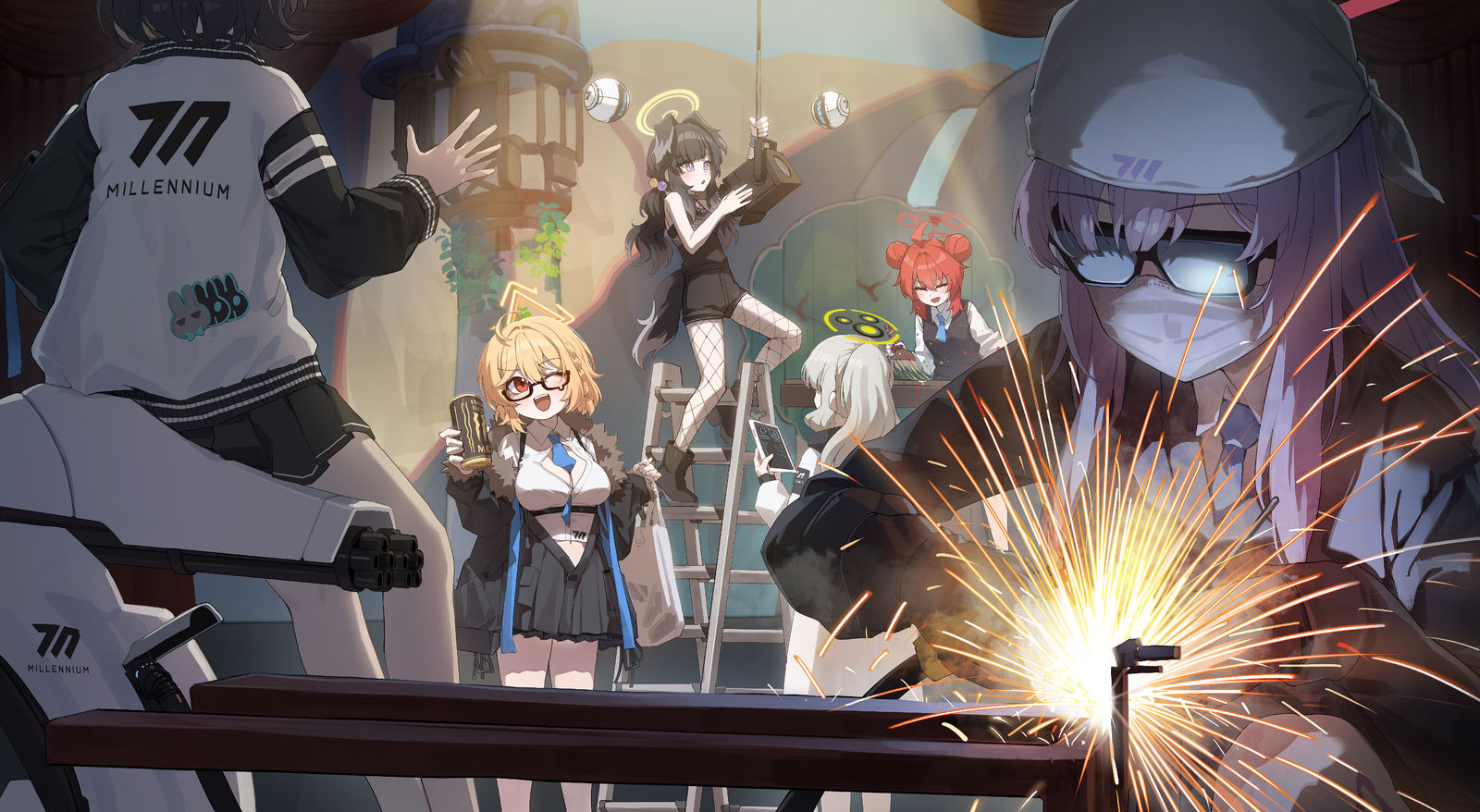 2. 舞台設置插画图片壁纸