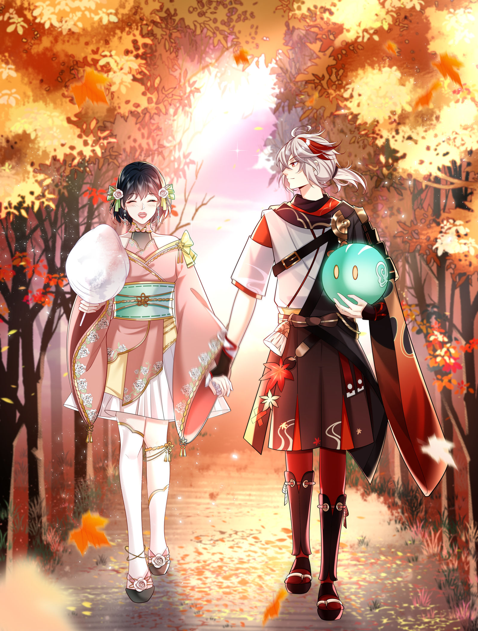 双人梦女插画稿件，头像同人高清图