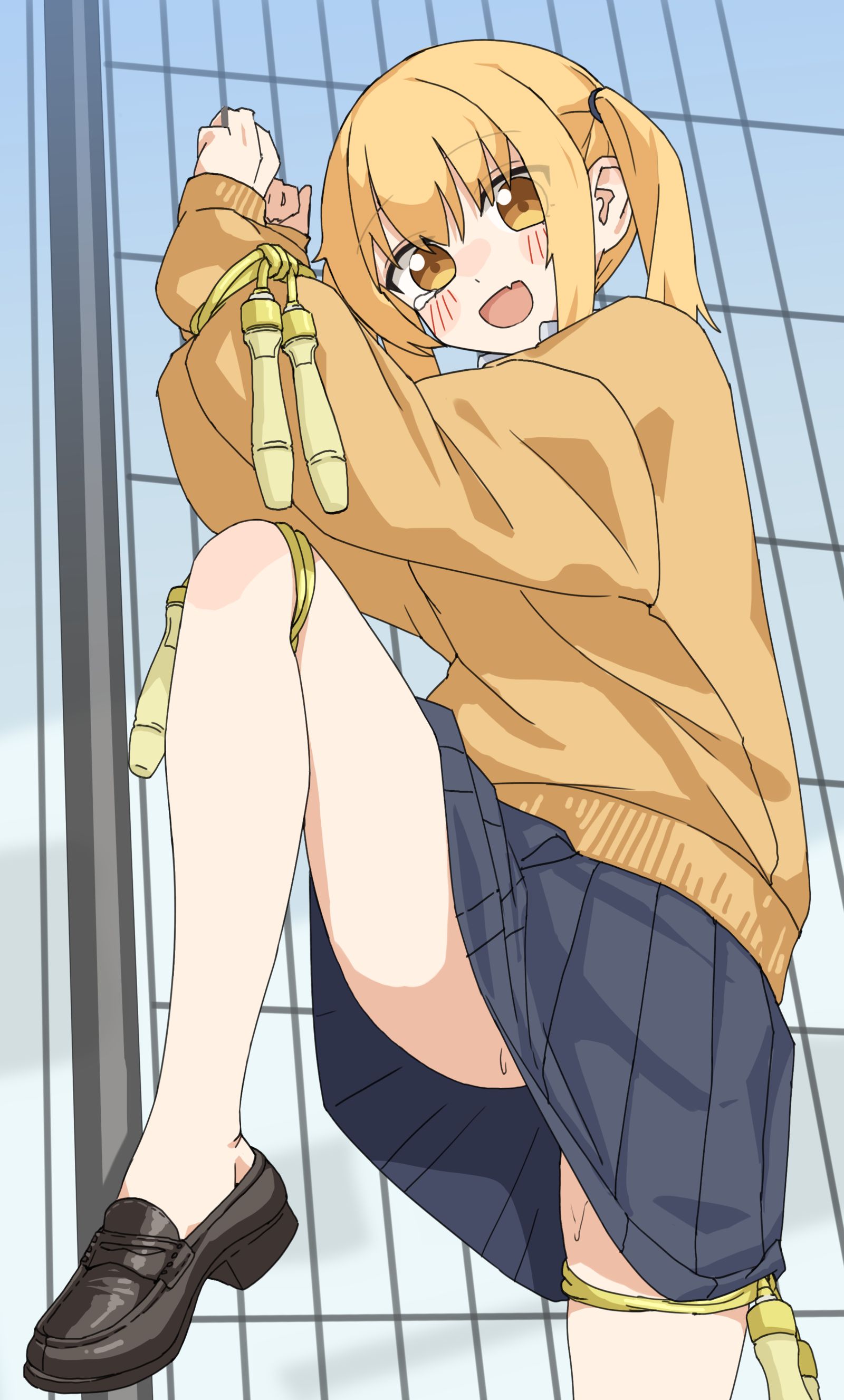 フェンスに結ばれちゃった子