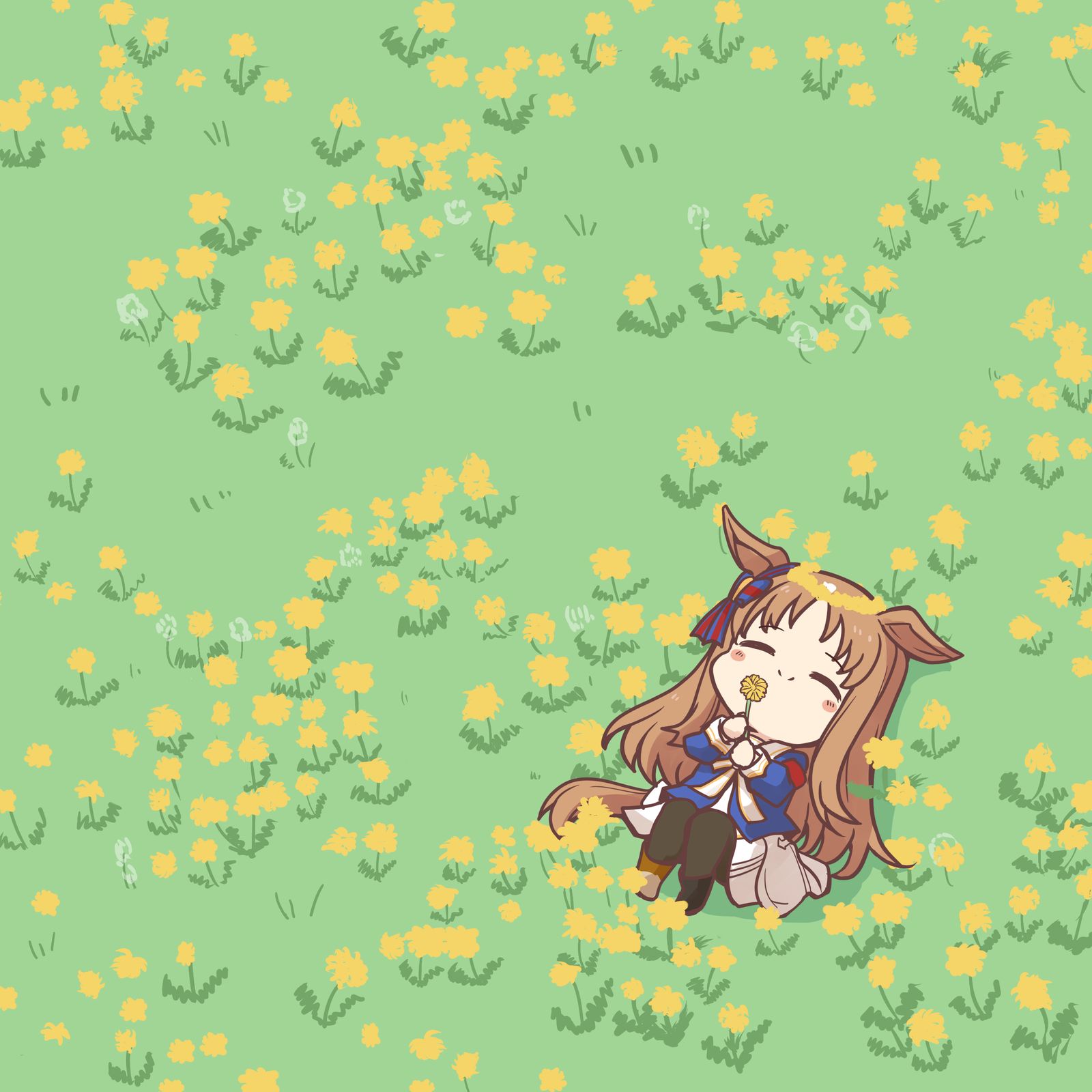 神様見わたす限りに きれいなタンポポを咲かせてくれ插画图片壁纸