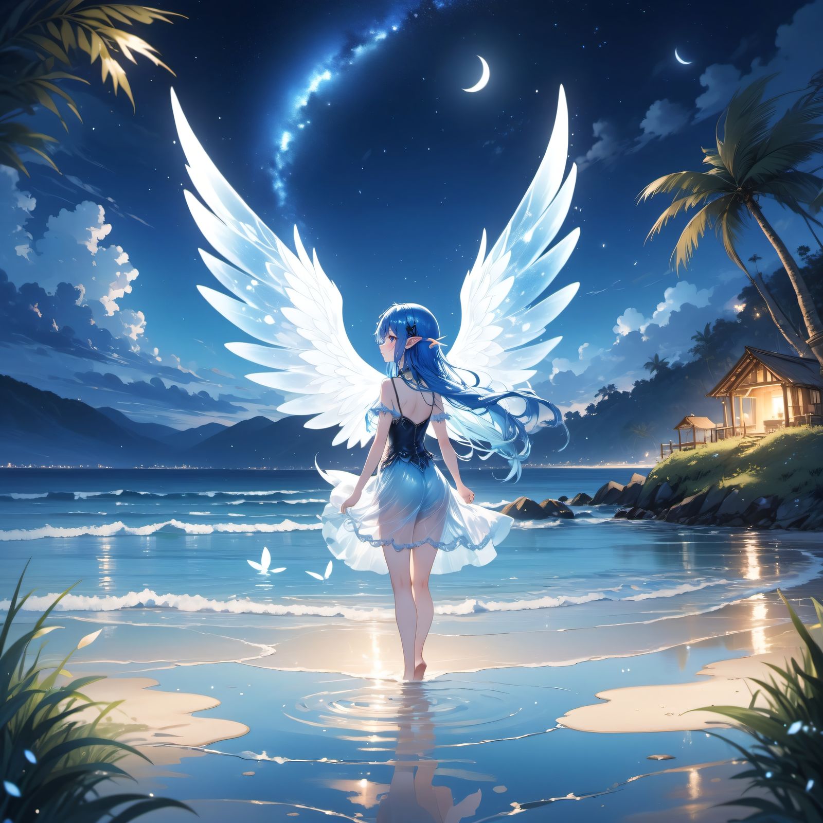 夜色中的天使头像同人高清图