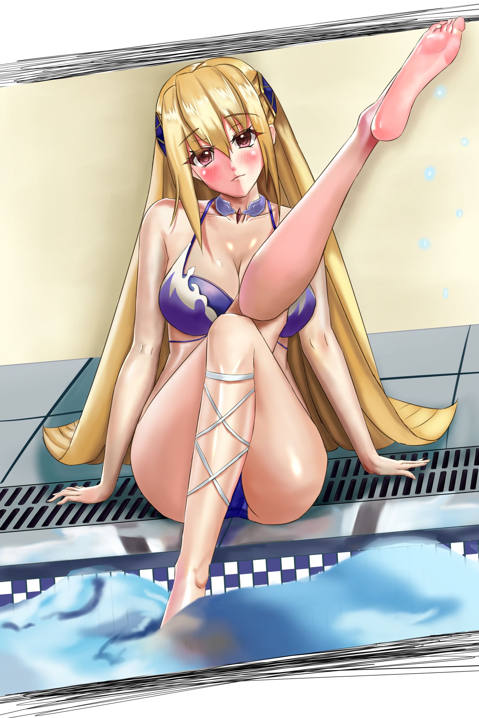 泳装白河，踢腿撕纸头像同人高清图