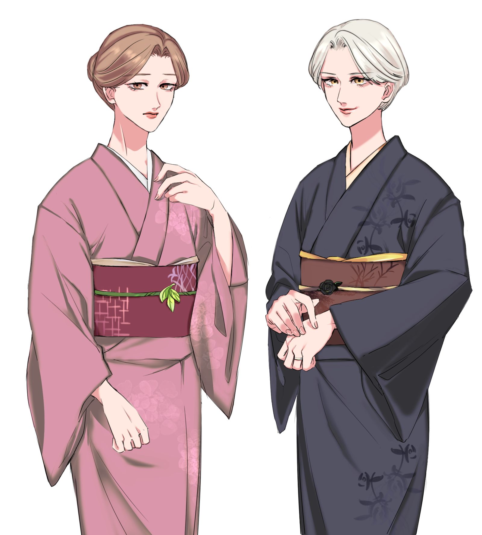 (創作夢百合)関西の先生姉妹插画图片壁纸