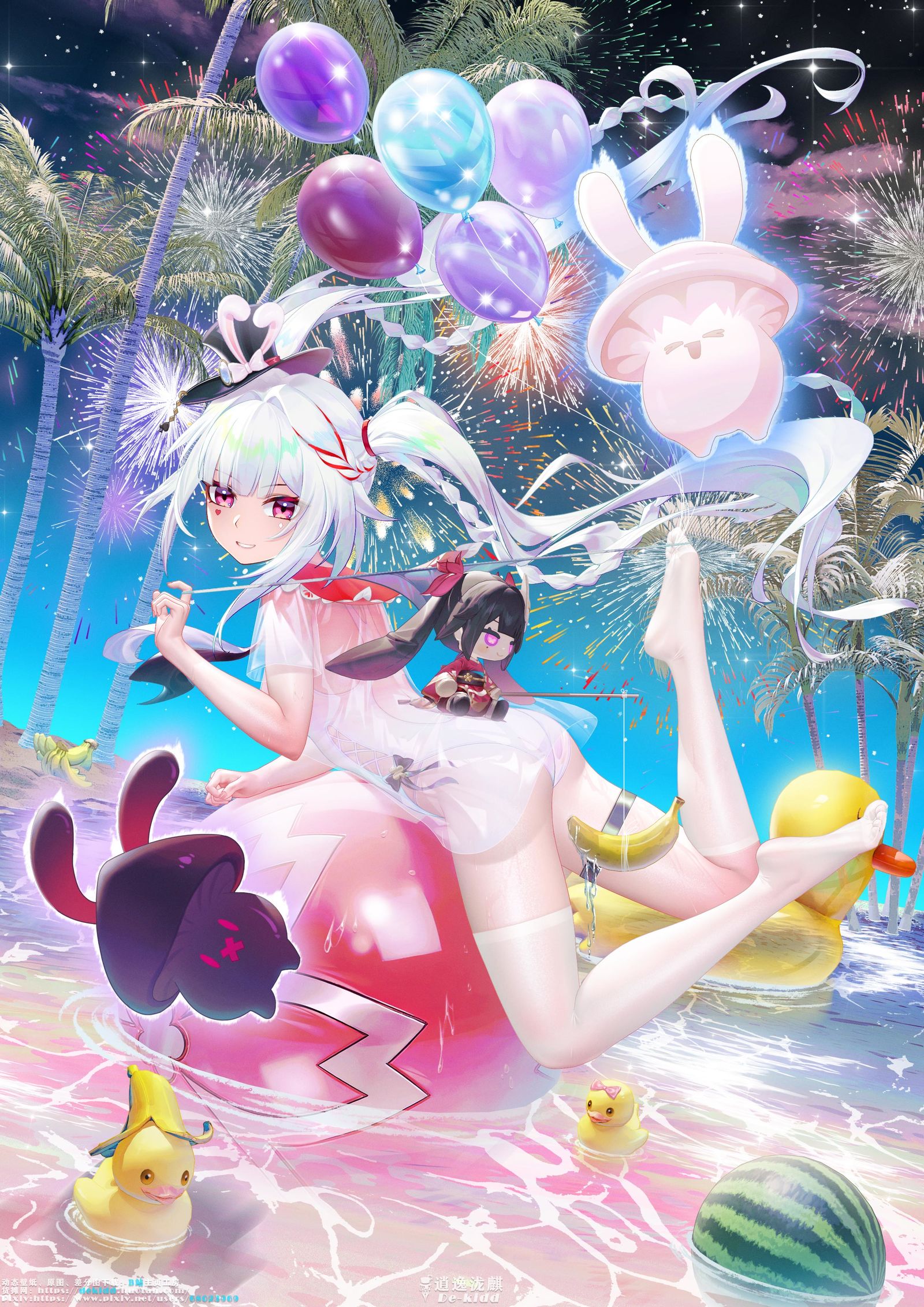 【星穹铁道】火花-海洋球骑乘壁纸【夏沐泳装】系列头像同人高清图