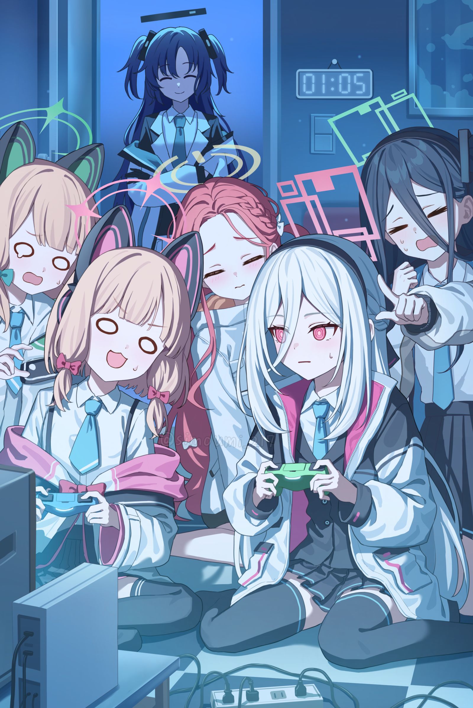 「ガチャ」「あっ」插画图片壁纸