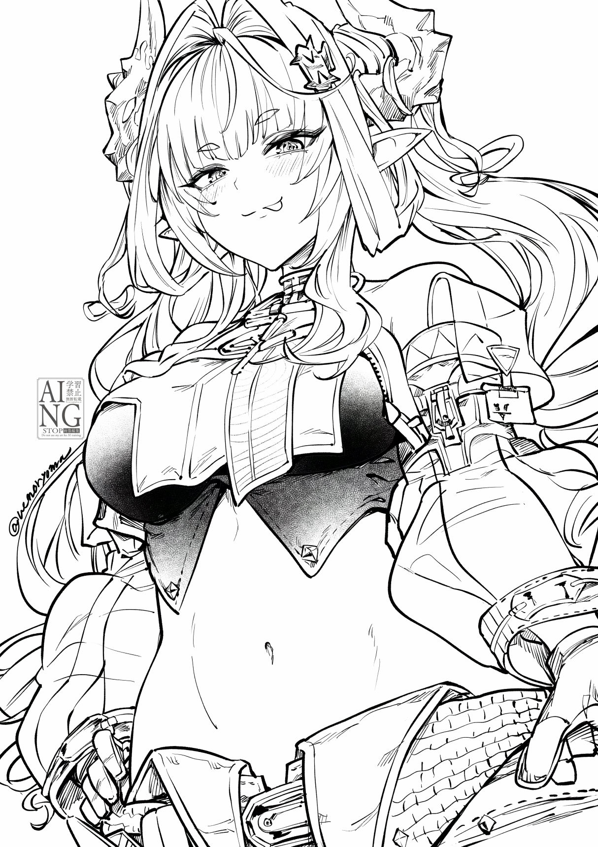 線画イヴォンヌ-アークナイツ:エンドフィールドイヴォンヌ(エンドフィールド)