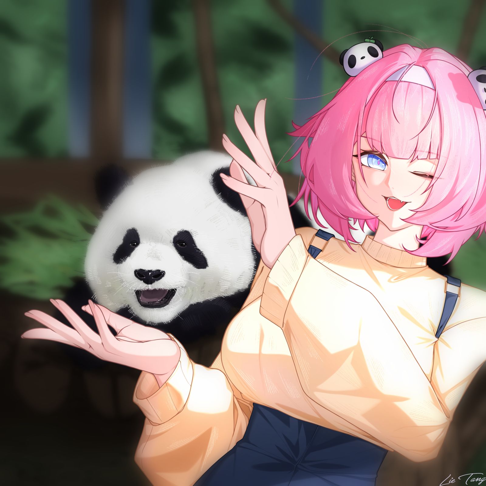 爱莉与熊猫🐼头像同人高清图