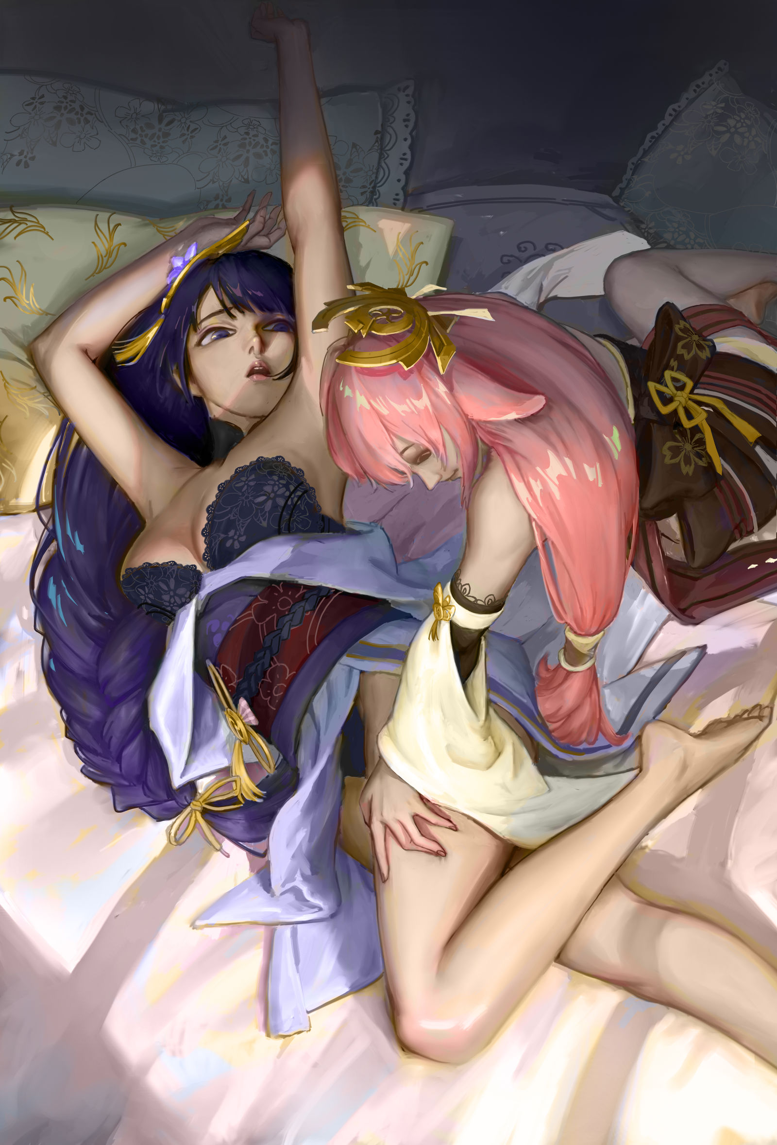 不要乱摸啊恩~原神雷电将军❤八重神子头像同人高清图