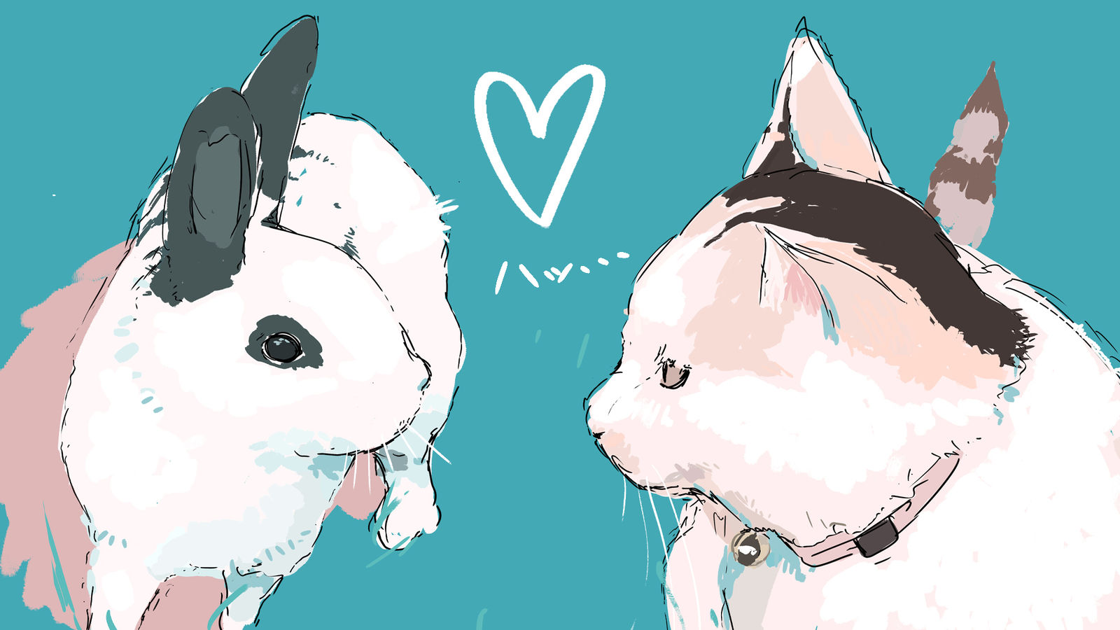 うさぎと猫が出会う時。头像同人高清图