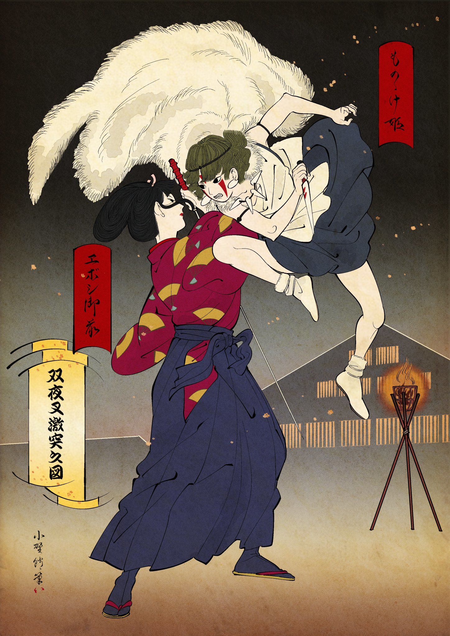 【もののけ姫】双夜叉激突之図头像同人高清图