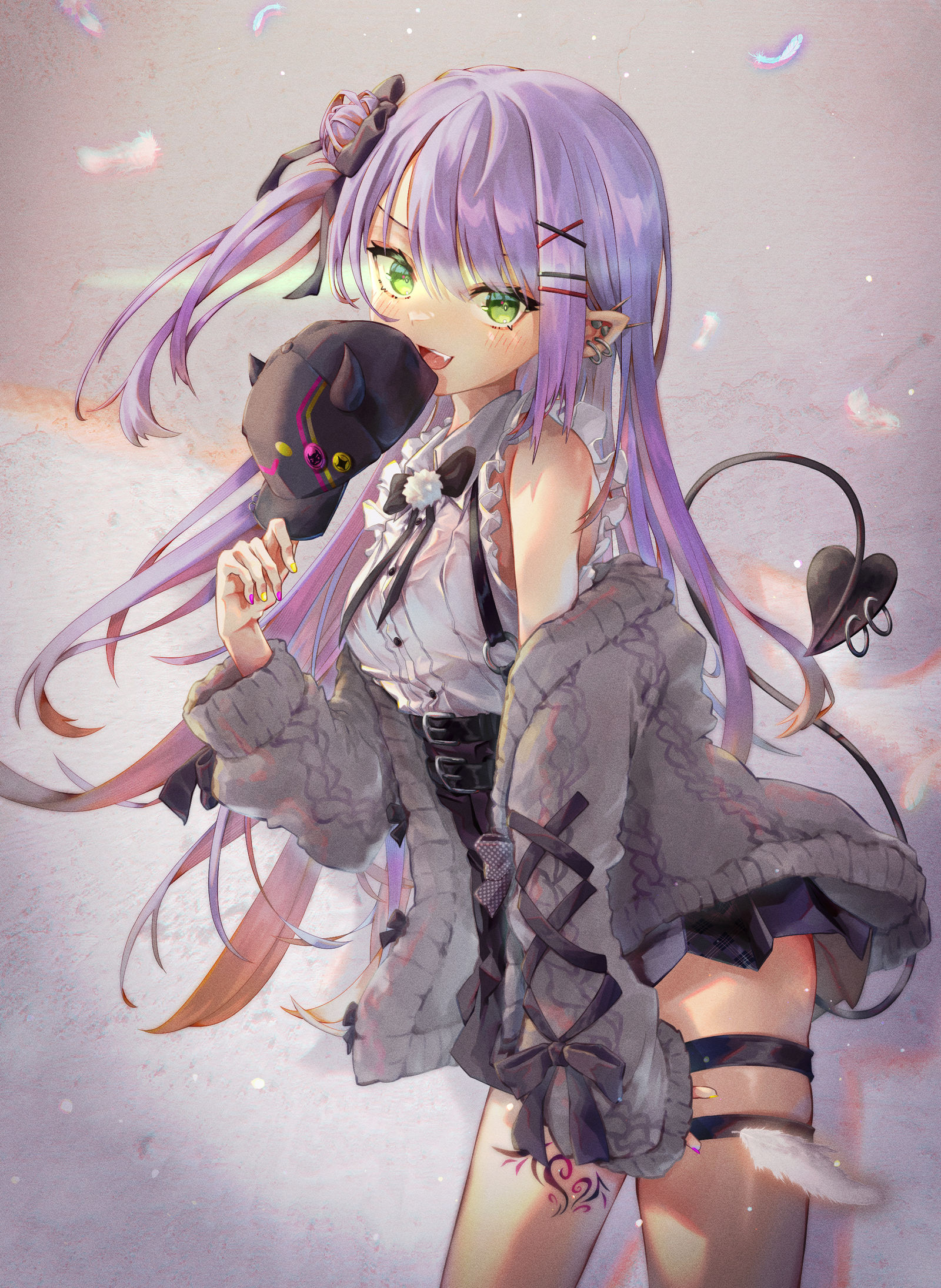 天使のような悪魔の微笑み 　常闇トワ：Towa Tokoyami插画图片壁纸