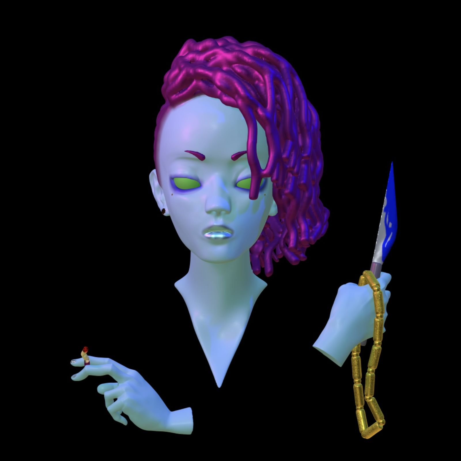 症·切割蓝色的梦想（建模作品）头像同人高清图