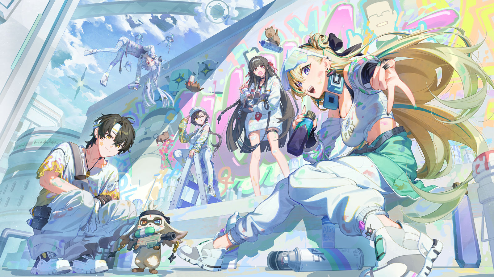 グラフィティパーティー插画图片壁纸
