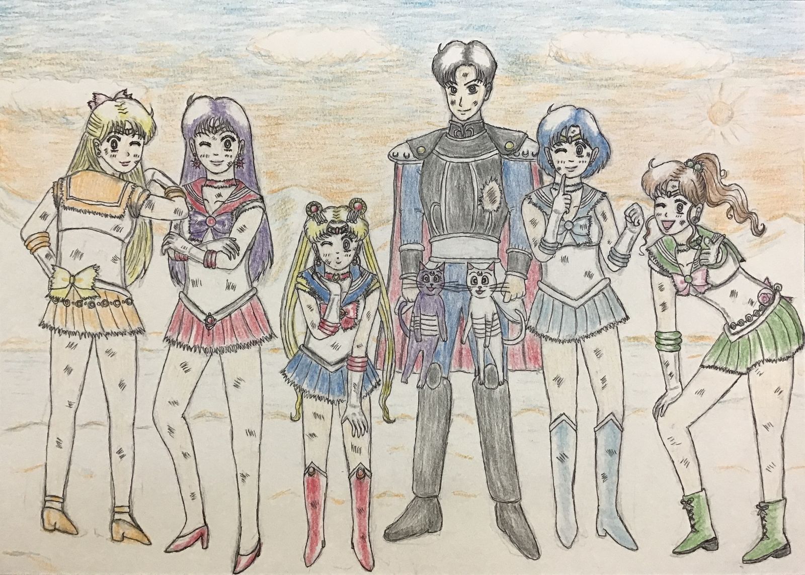 色鉛筆画セーラームーン