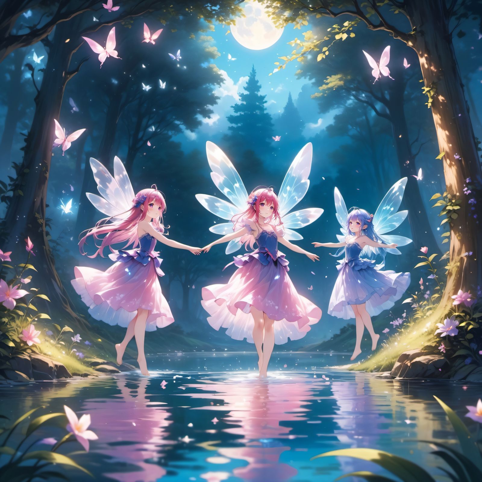 她叫水仙子，住在我用AI生成物转化为有灵魂的角色头像同人高清图