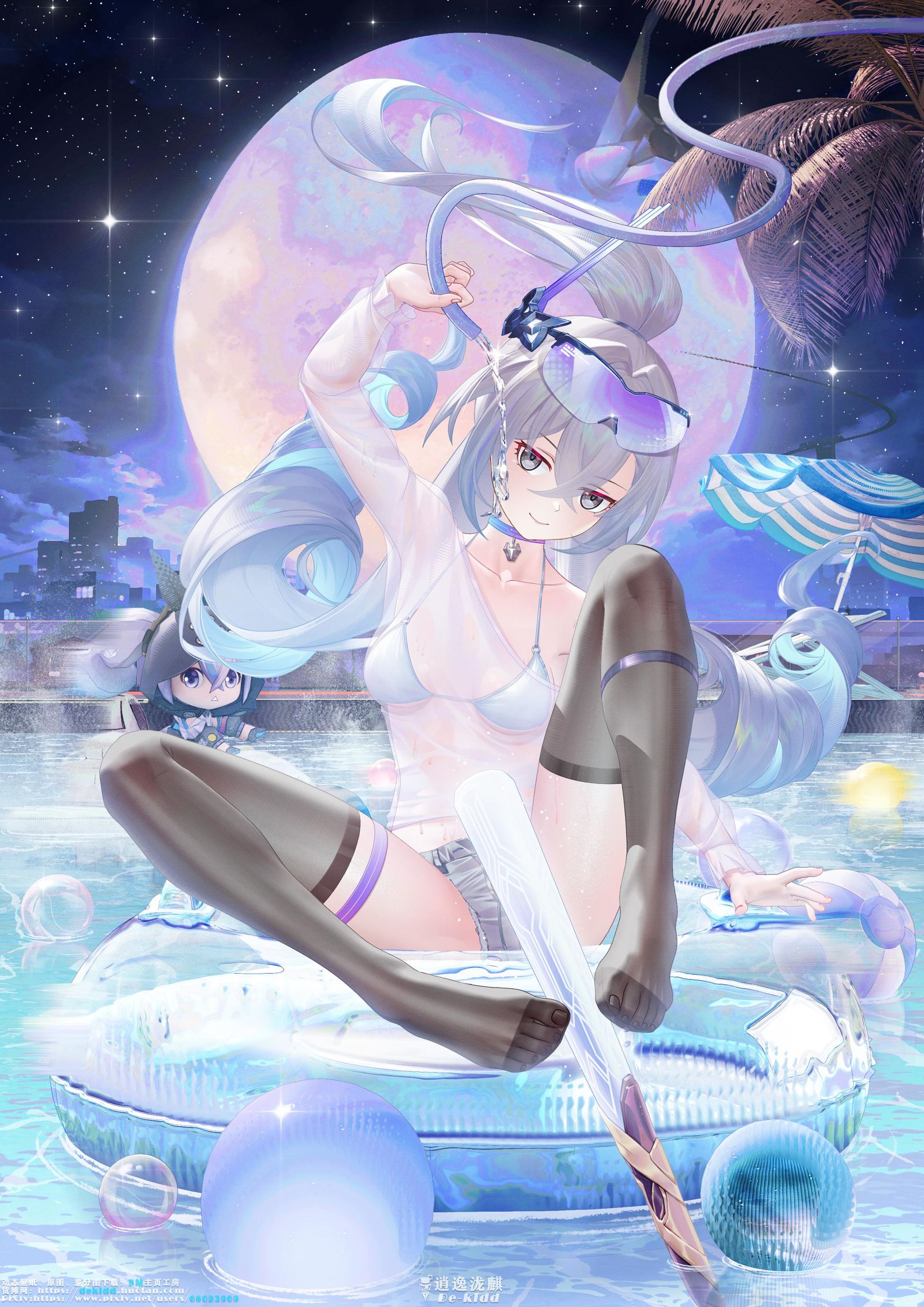 【星穹铁道】银狼LV.999露天泳池壁纸【夏沐泳装】系列头像同人高清图